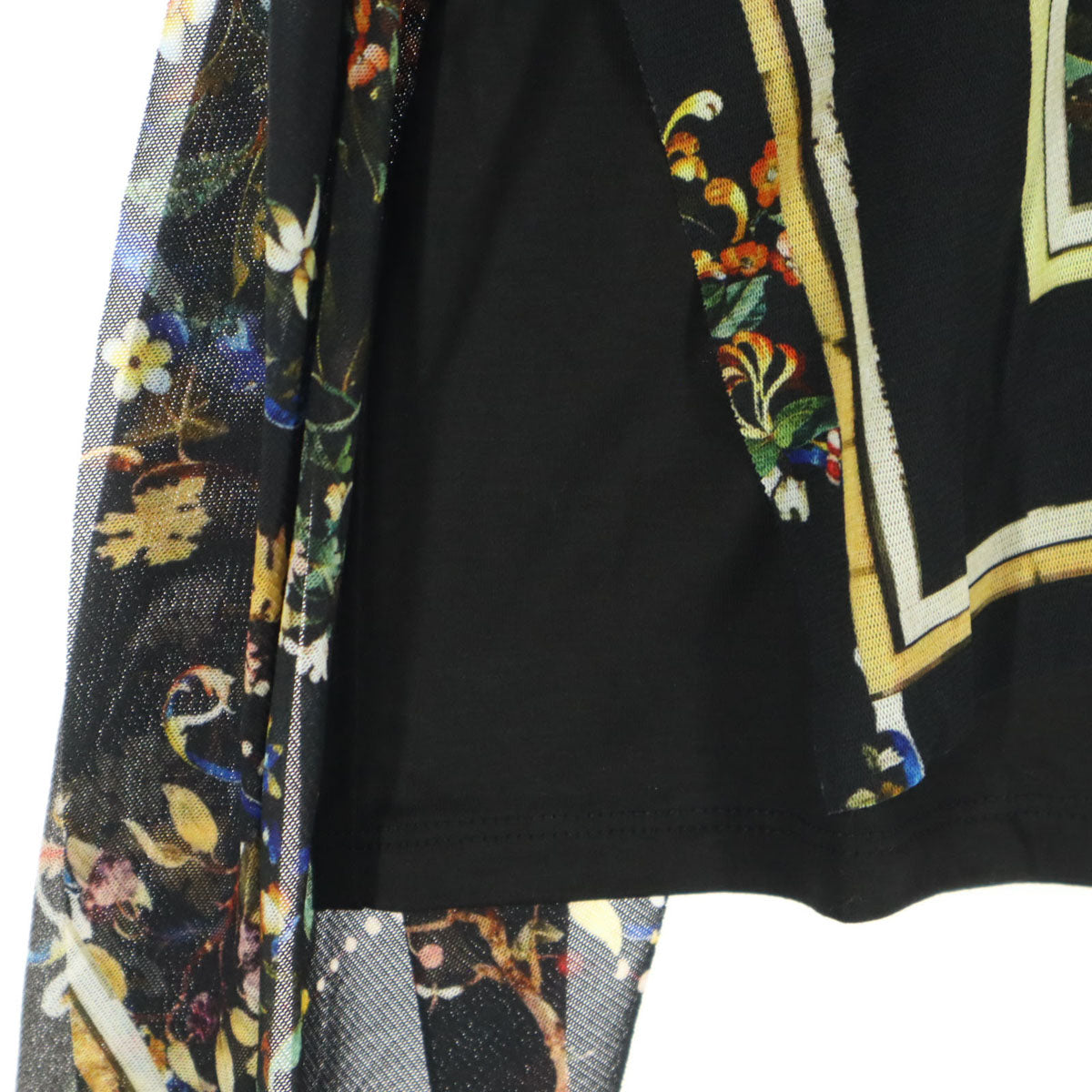 VIVIENNE TAM ヴィヴィアンタム 日本製 花柄 半袖 Tシャツ 42 ブラック レディース