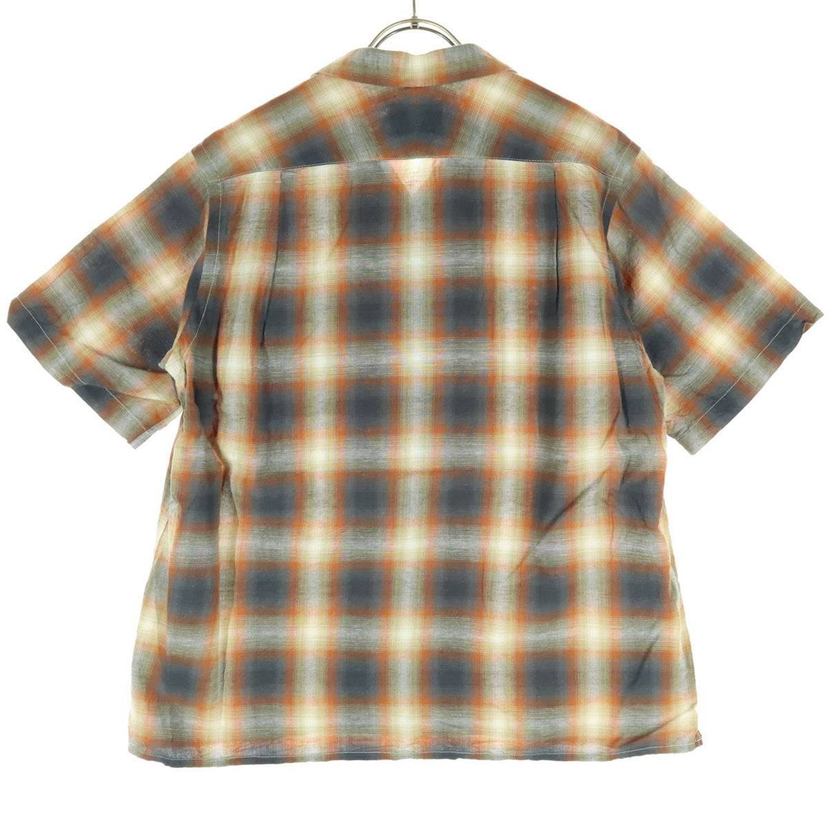 PENDLETON ペンドルトン オンブレチェック柄 半袖 オープンカラーシャツ L ネイビー系 メンズ