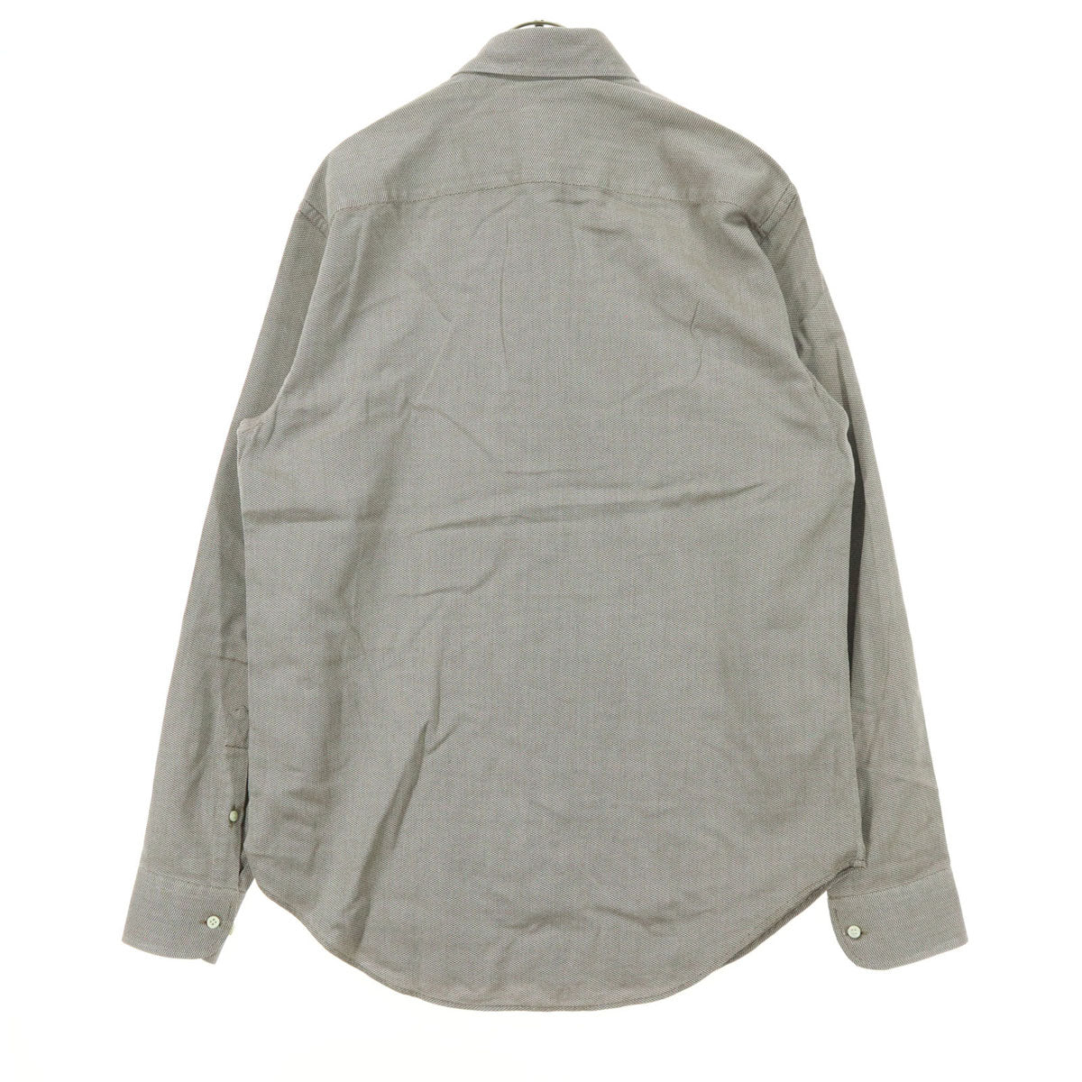 美品 ARMANI COLLEZIONI アルマーニコレツィオー二 チュニジア製 長袖 コットンシャツ 40 ブラウン メンズ