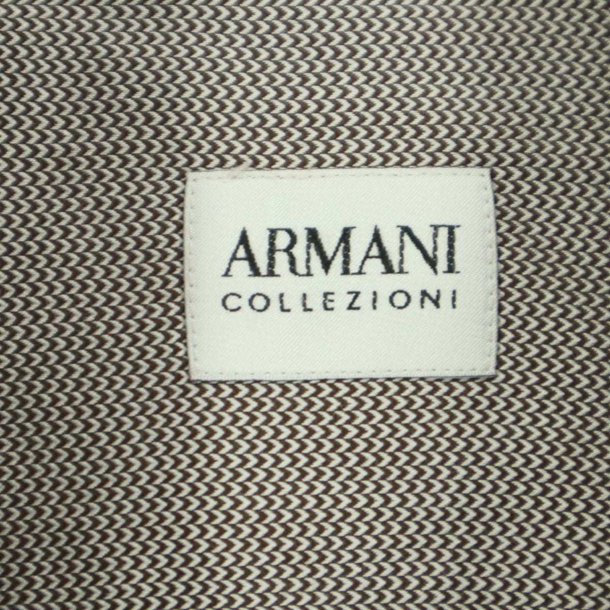 美品 ARMANI COLLEZIONI アルマーニコレツィオー二 チュニジア製 長袖 コットンシャツ 40 ブラウン メンズ