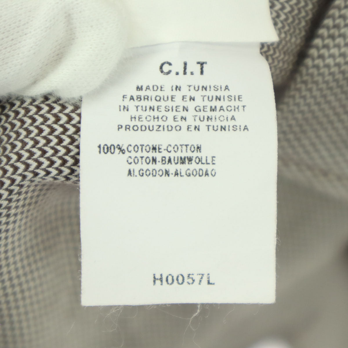 美品 ARMANI COLLEZIONI アルマーニコレツィオー二 チュニジア製 長袖 コットンシャツ 40 ブラウン メンズ