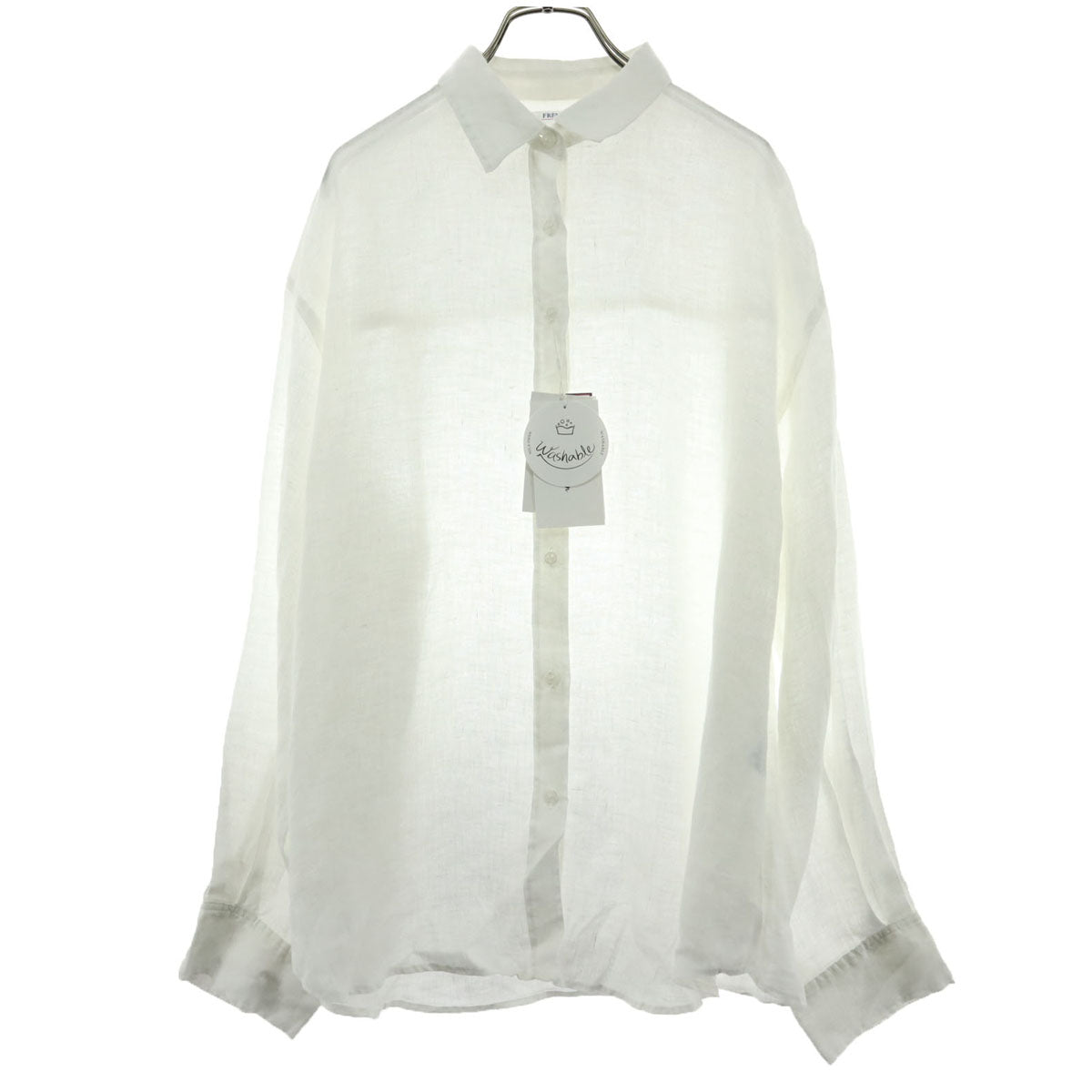 未使用 Mila Owen ミラオーウェン 25SS 長袖 オーバーサイズ リネンシャツ F ホワイト 09WFB251040 フレンチリネン メンズ