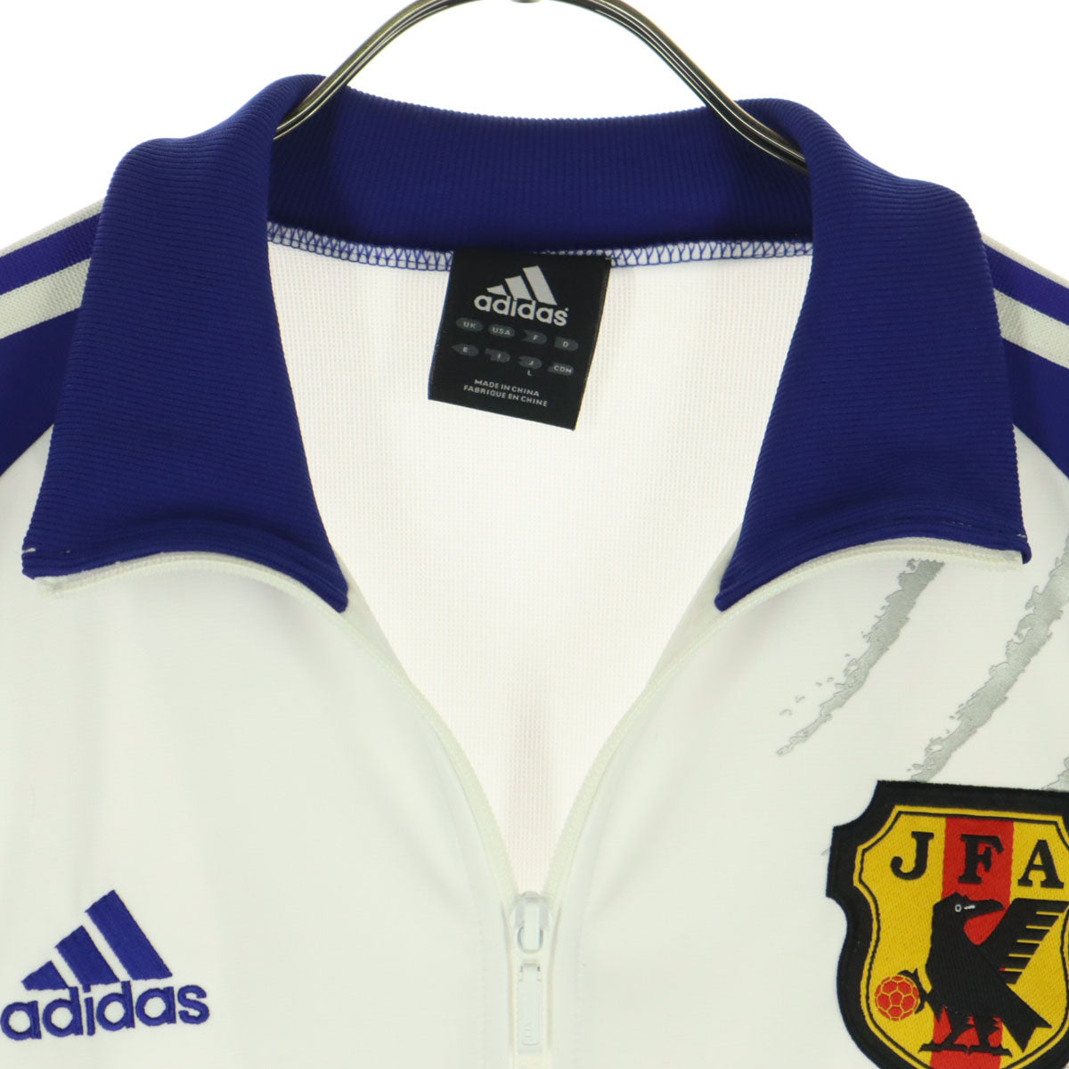 adidas アディダス サッカー 日本代表 JFA ロゴ刺繍 ワッペン 長袖 トラックジャケット L ホワイト系 メンズ
