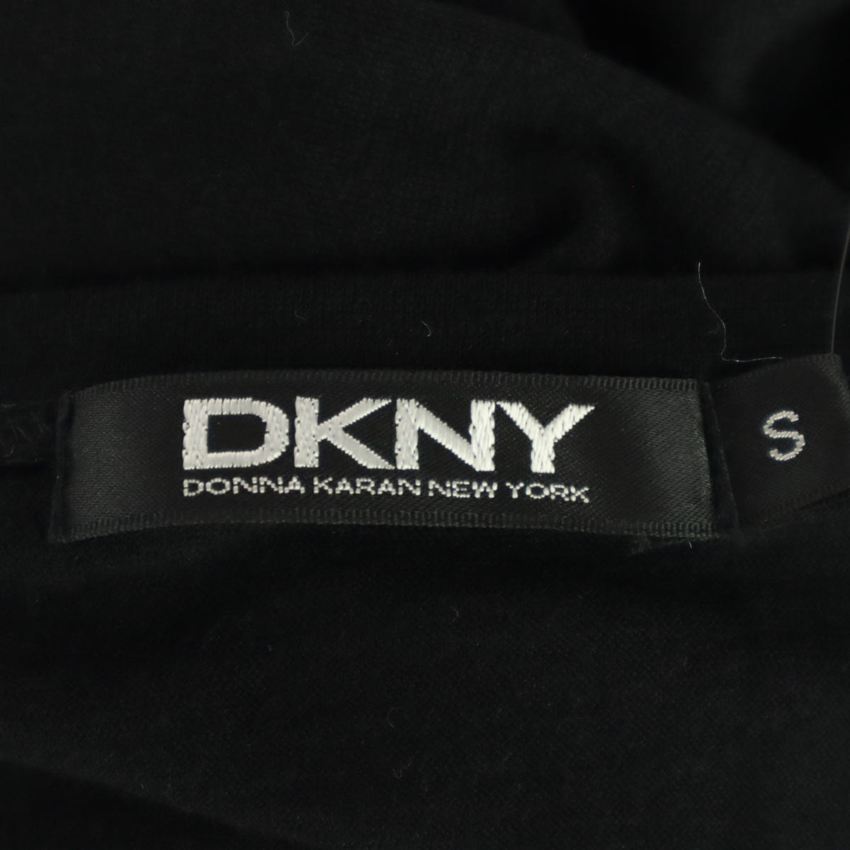 未使用 DKNY ディーケーエヌワイ 日本製 長袖 ボートネック 袖絞り カットソー S ブラック レディース