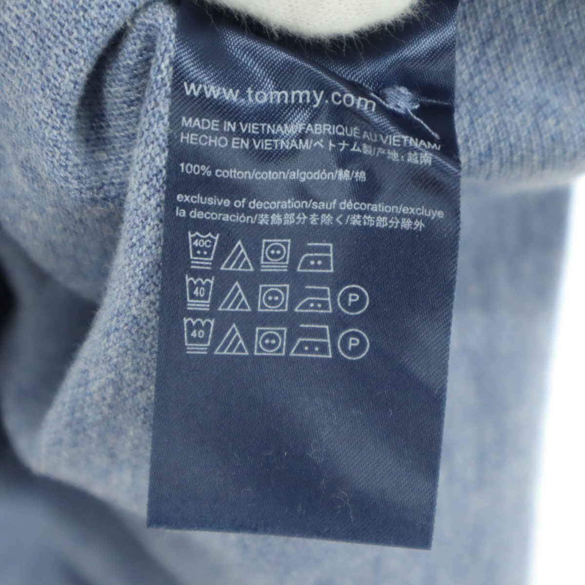 美品 TOMMY HILFIGER トミーヒルフィガー ワンポイントロゴ 半袖 コットン ポロシャツ S スモーキーブルー CUSTOM FIT メンズ