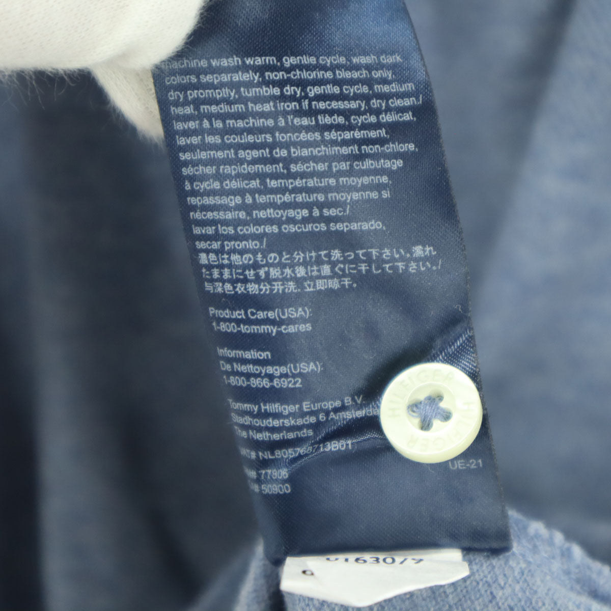 美品 TOMMY HILFIGER トミーヒルフィガー ワンポイントロゴ 半袖 コットン ポロシャツ S スモーキーブルー CUSTOM FIT メンズ