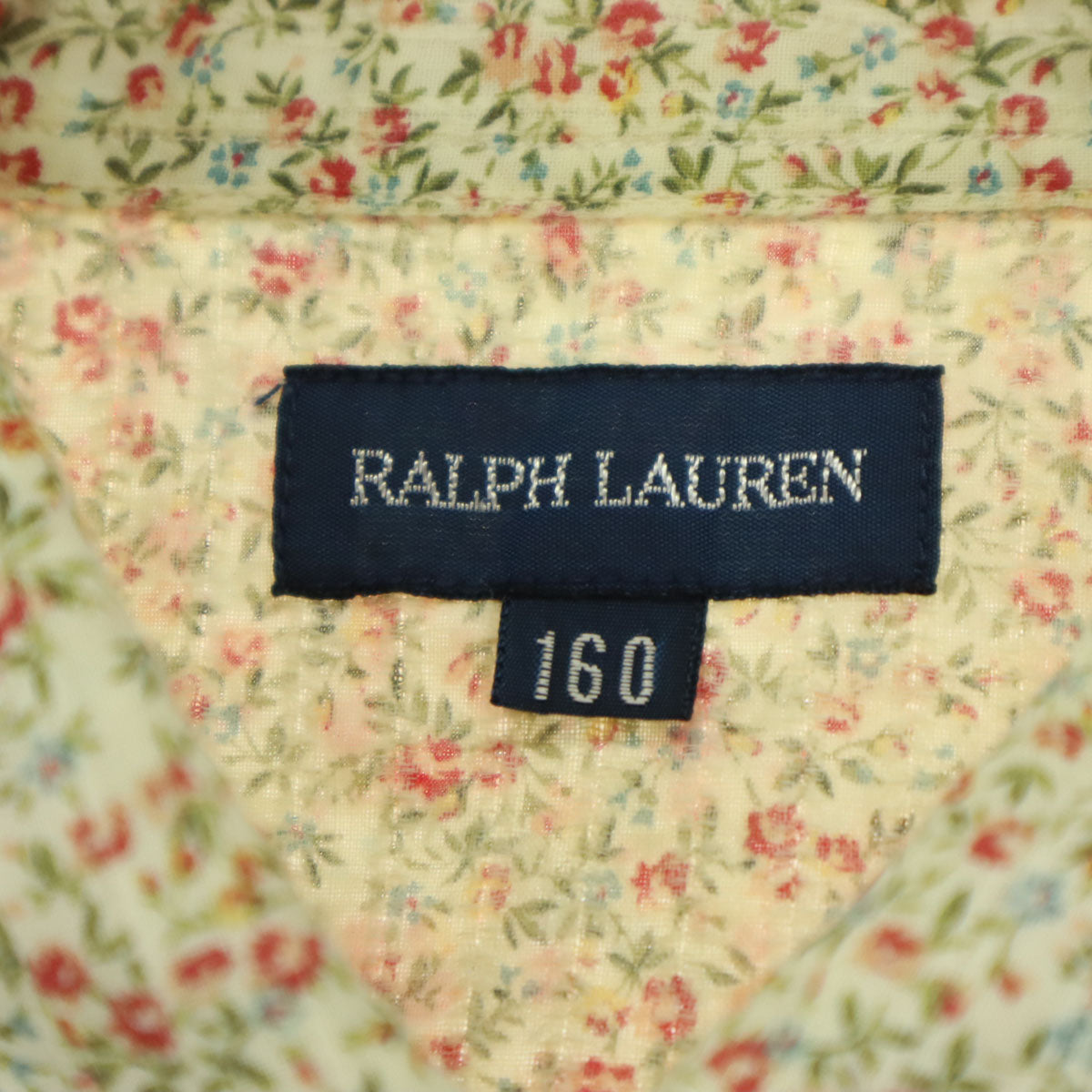 RALPH LAUREN ラルフローレン 花柄 長袖 ウエスタンシャツ 160 ベージュ系 ナイガイ キッズ