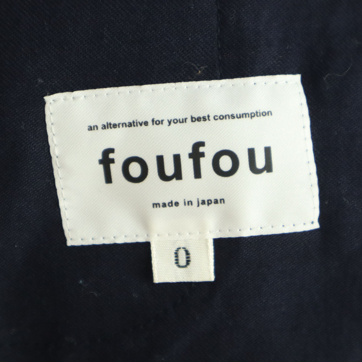 foufou フーフー 日本製 コットン ロールアップ テーパードパンツ 0 ダークネイビー レディース