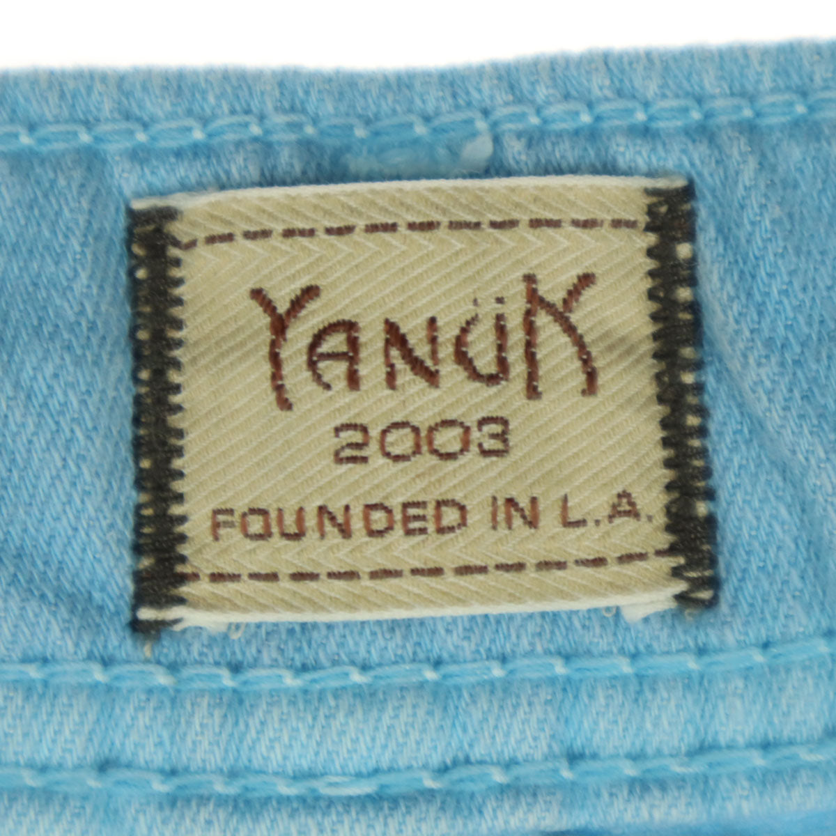 YANUK ヤヌーク 日本製 ペンキ加工 デニムパンツ M ライトブルー系 メンズ