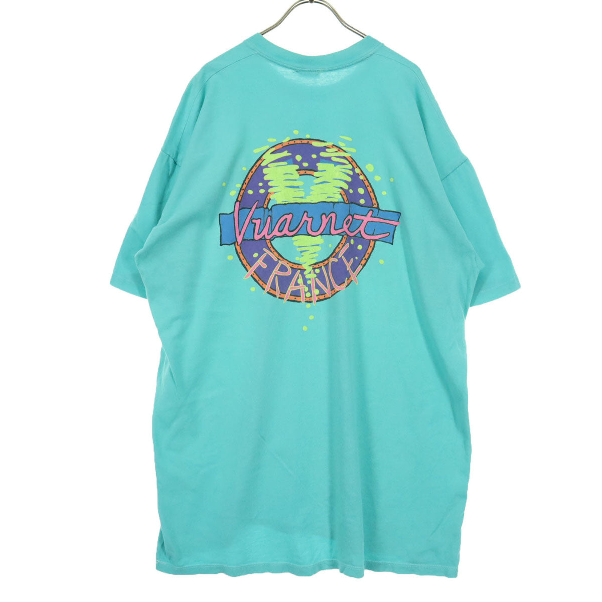 VUARNET FRANCE ヴァルネ フランス 80s 90s オールド USA製 バックプリント 半袖 Tシャツ XL ブルー系 メンズ