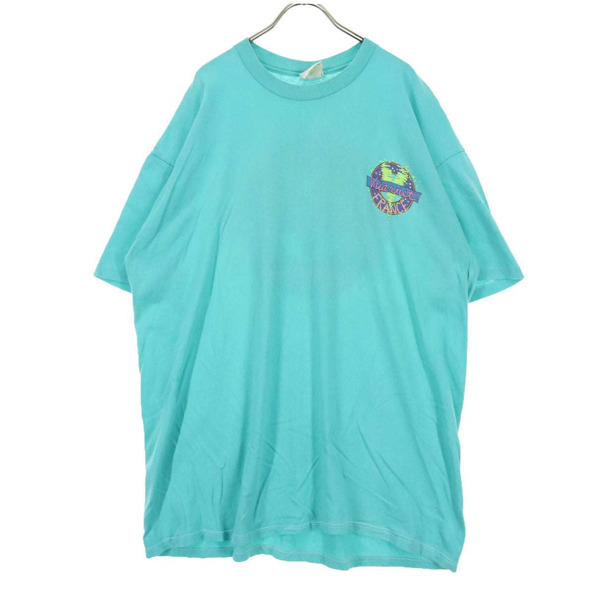 VUARNET FRANCE ヴァルネ フランス 80s 90s オールド USA製 バックプリント 半袖 Tシャツ XL ブルー系 メンズ