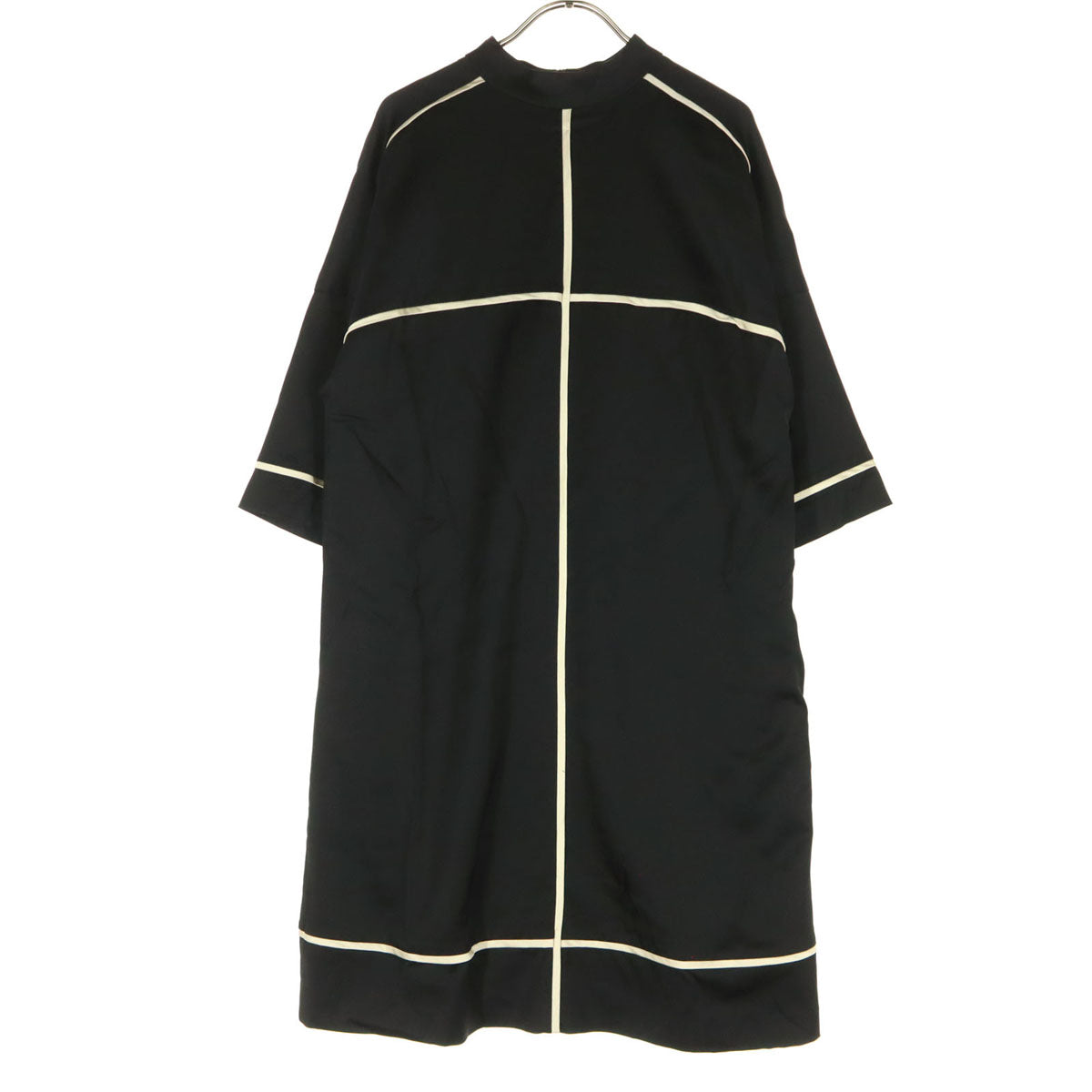 未使用 stylist スタイリスト 日本製 西尾妹子 苦楽園 半袖 ロングワンピース F ブラック バックジップ レディース