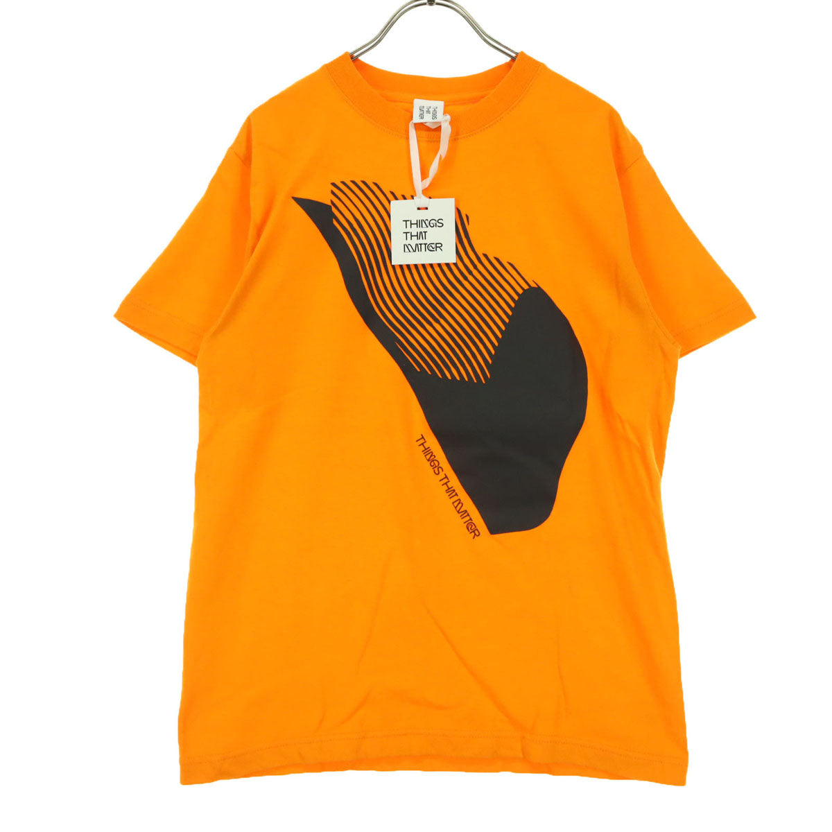 未使用 THINGS THAT MATTER シングスザットマター AICON コラボ プリント 半袖 Tシャツ 1 オレンジ メンズ