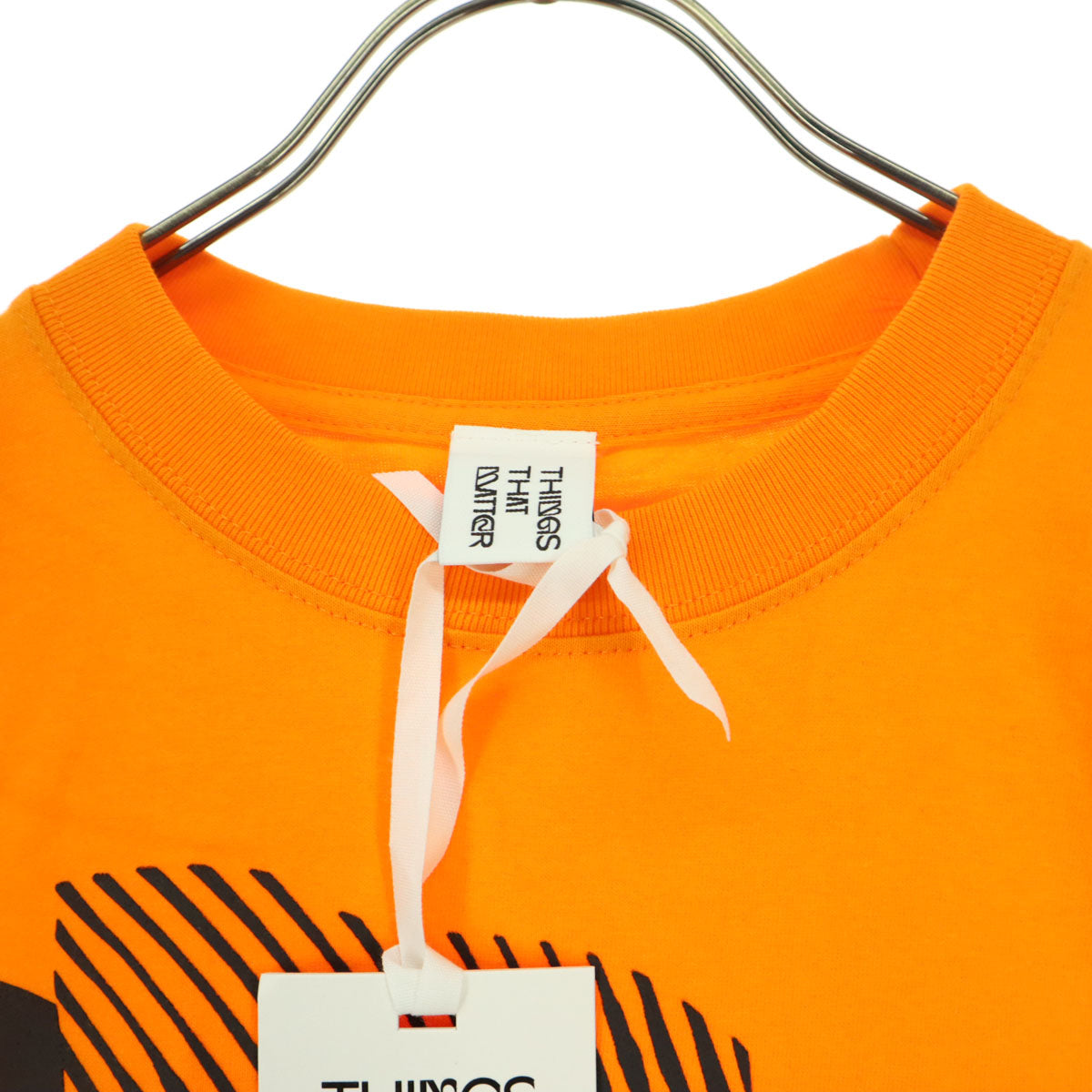 未使用 THINGS THAT MATTER シングスザットマター AICON コラボ プリント 半袖 Tシャツ 1 オレンジ メンズ