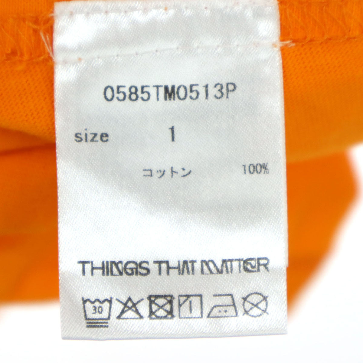 未使用 THINGS THAT MATTER シングスザットマター AICON コラボ プリント 半袖 Tシャツ 1 オレンジ メンズ