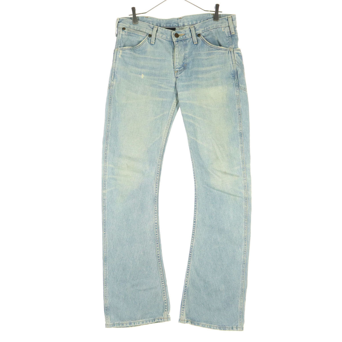 Wrangler ラングラー AKM コラボ ダメージ加工 デニムパンツ M ライトブルー バンディレッグデニム バナナブーツカット メンズ