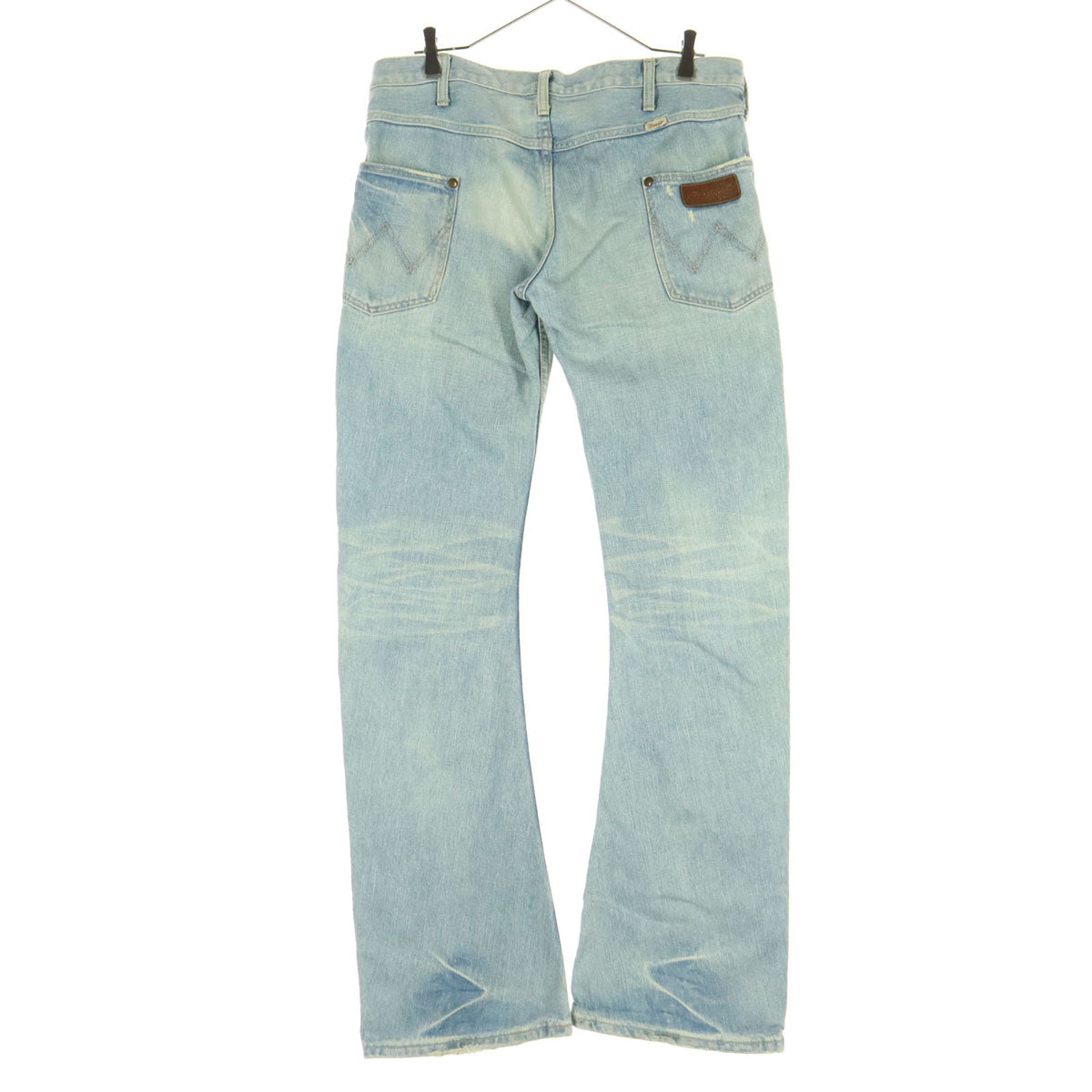Wrangler ラングラー AKM コラボ ダメージ加工 デニムパンツ M ライトブルー バンディレッグデニム バナナブーツカット メンズ