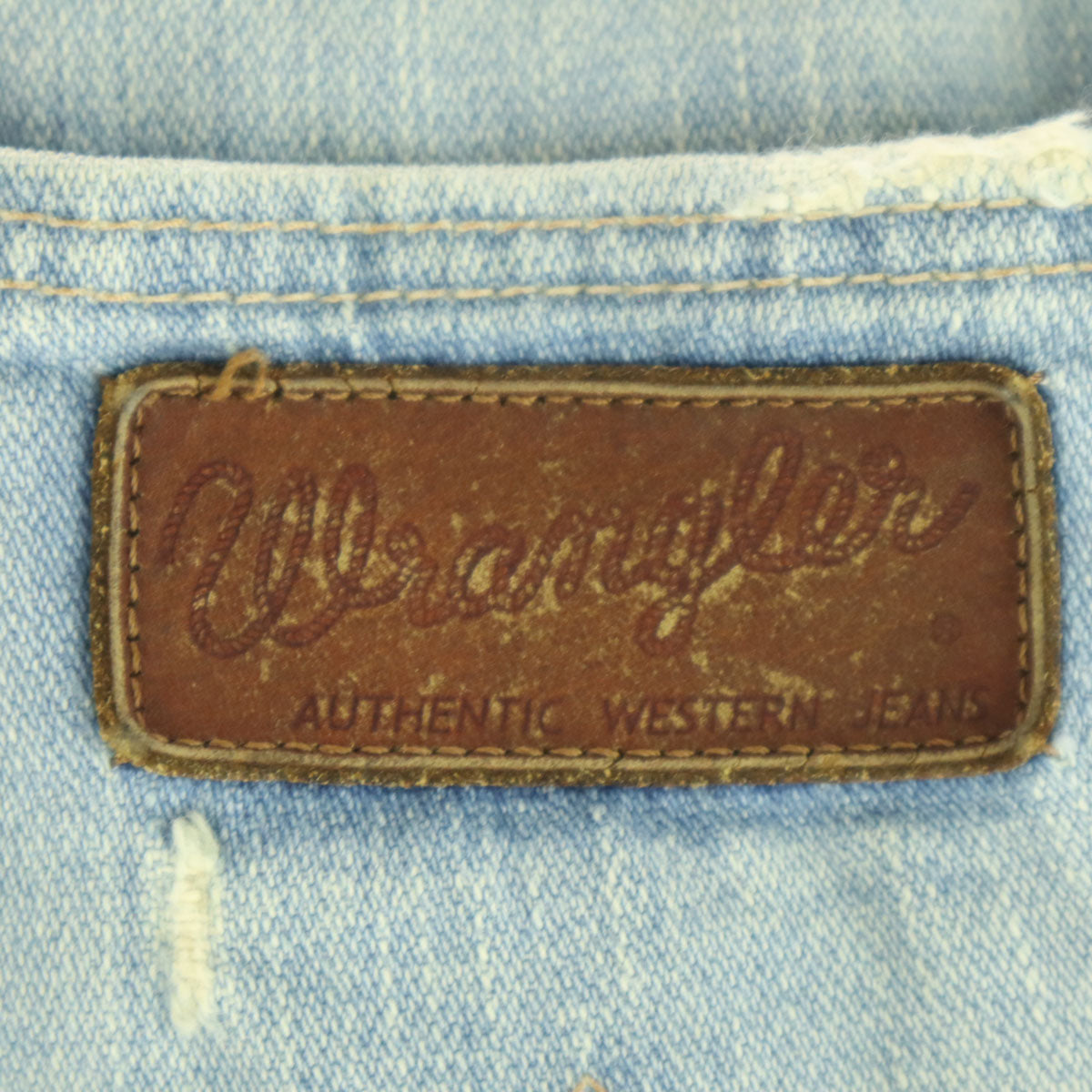 Wrangler ラングラー AKM コラボ ダメージ加工 デニムパンツ M ライトブルー バンディレッグデニム バナナブーツカット メンズ