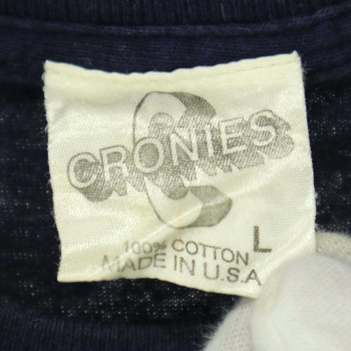 CRONIES 90s オールド USA製 ドゥボーイ プリント柄 半袖 Tシャツ L ネイビー メンズ