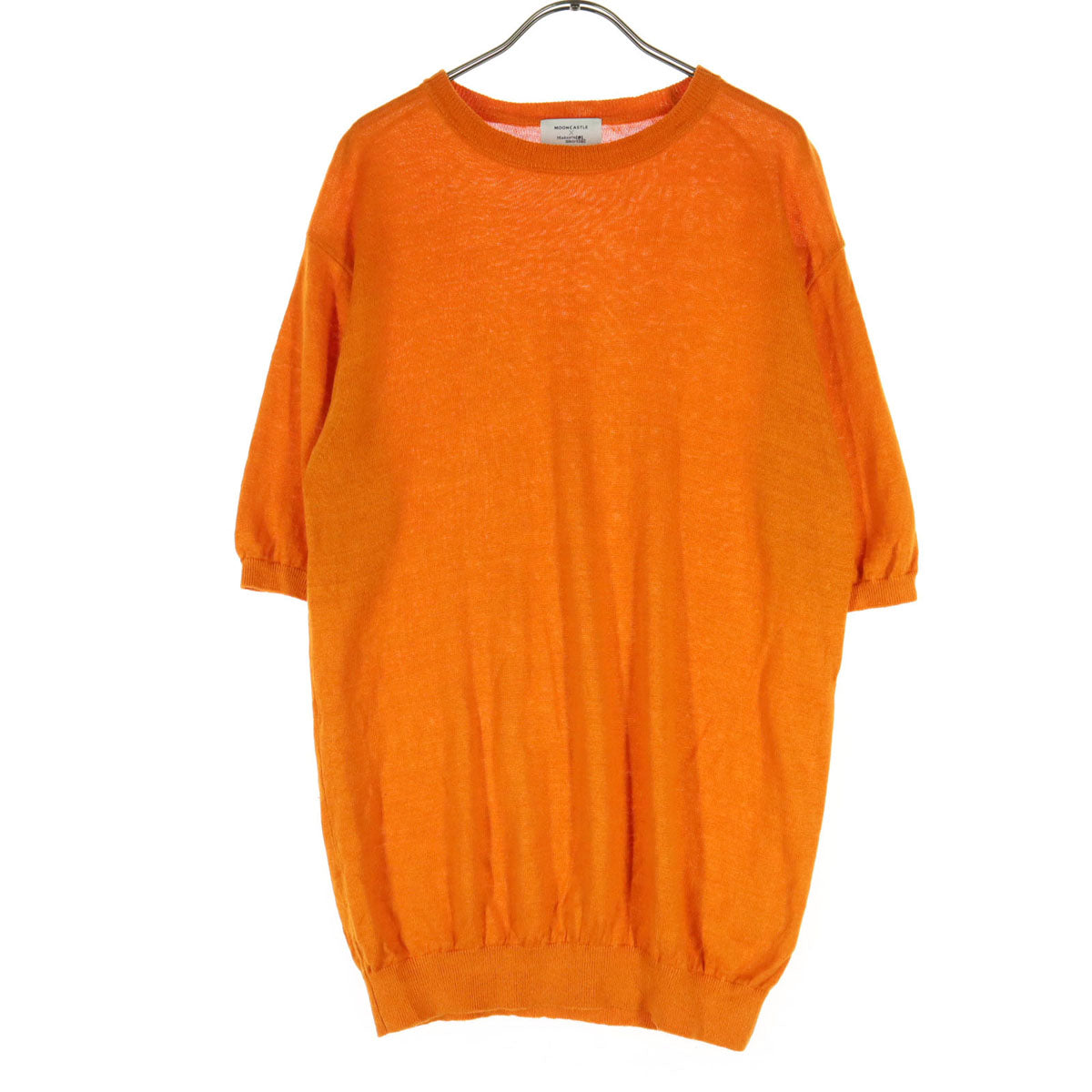 Maker's Shirt KAMAKURA メーカーズシャツカマクラ MOON castleコラボ 半袖 サマー ニット 50 オレンジ ムーンキャッスル メンズ