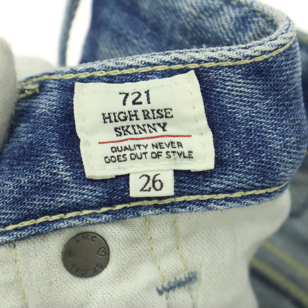LEVI'S MADE & CRAFTED リーバイス メイドアンドクラフテッド 721 日本製 ハイライズ スキニーデニムパンツ w26 ブルー系 レディース