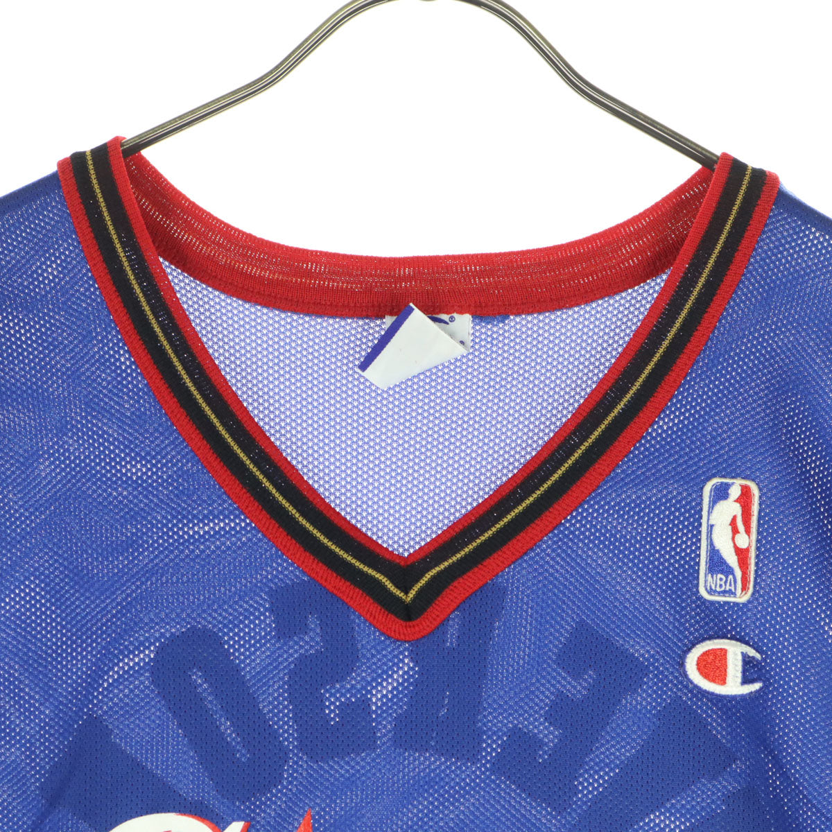 美品 Champion チャンピオン 90s 00s オールド フィラデルフィア・セブンティシクサーズ アレンアイバーソン バスケットボール ノースリーブ ユニフォーム XL ブルー メンズ