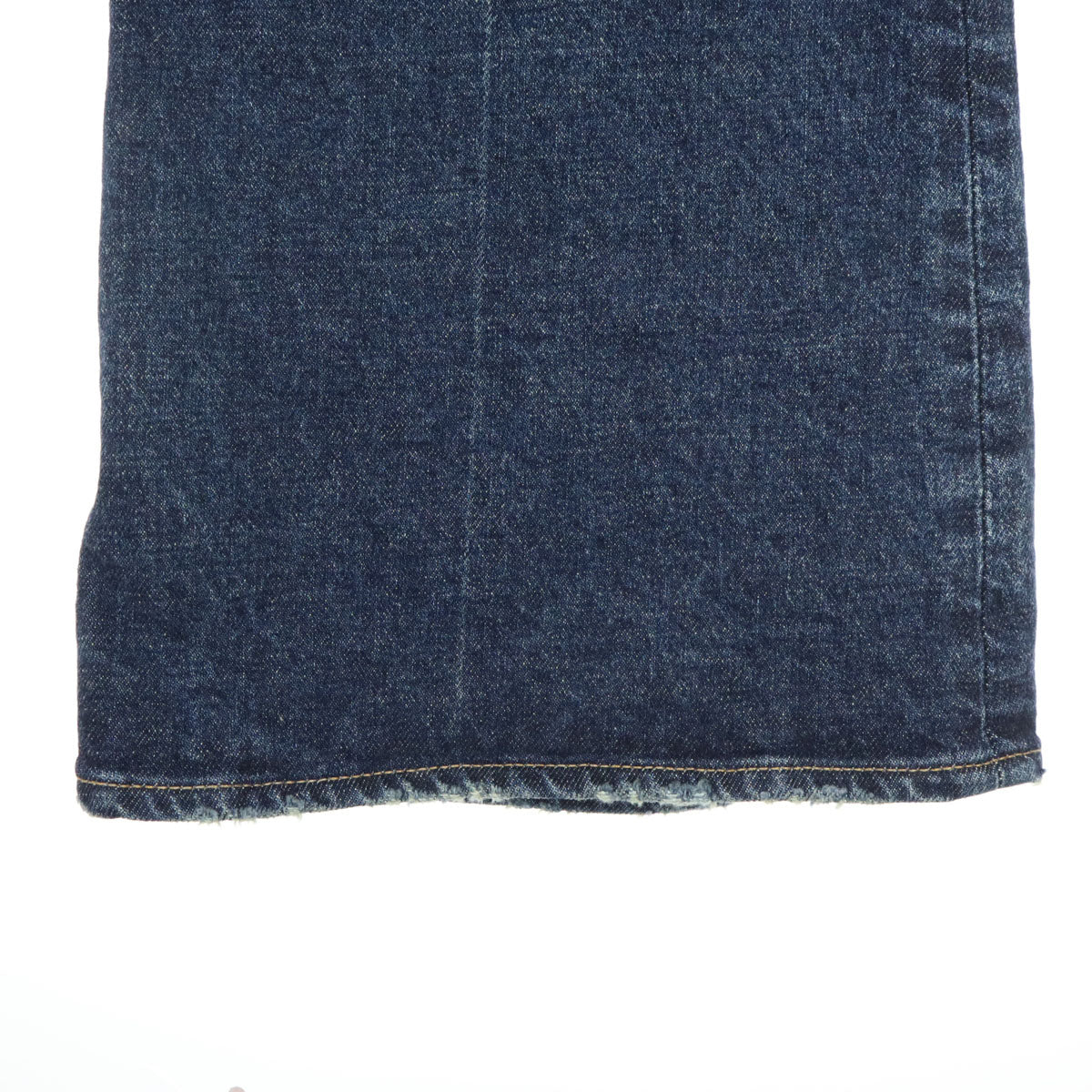 美品 MOUSSY マウジー 26SS 日本製 ダメージ加工 フレアデニムパンツ 26 インディゴ レディース