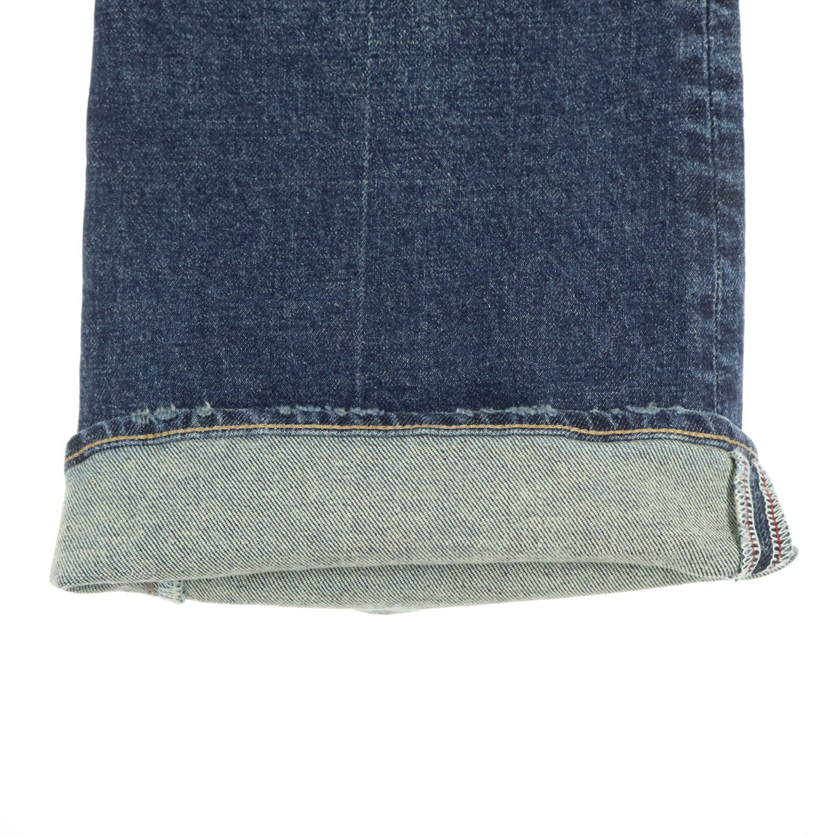 美品 MOUSSY マウジー 26SS 日本製 ダメージ加工 フレアデニムパンツ 26 インディゴ レディース