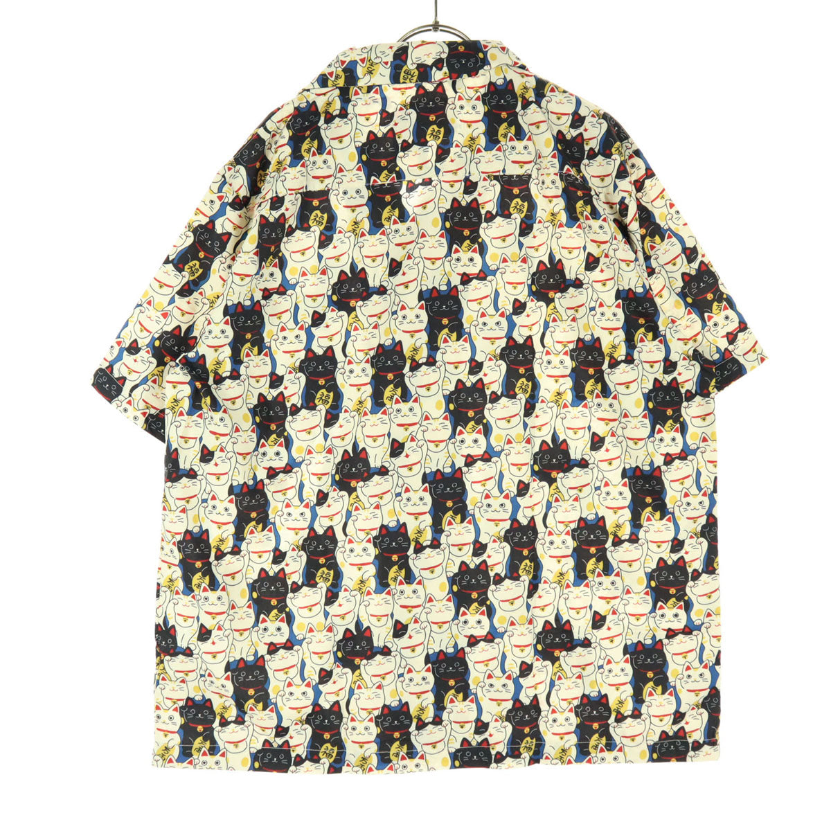 未使用 Karaku カラク 招き猫 半袖 オープンカラーシャツ XL ホワイト系 メンズ