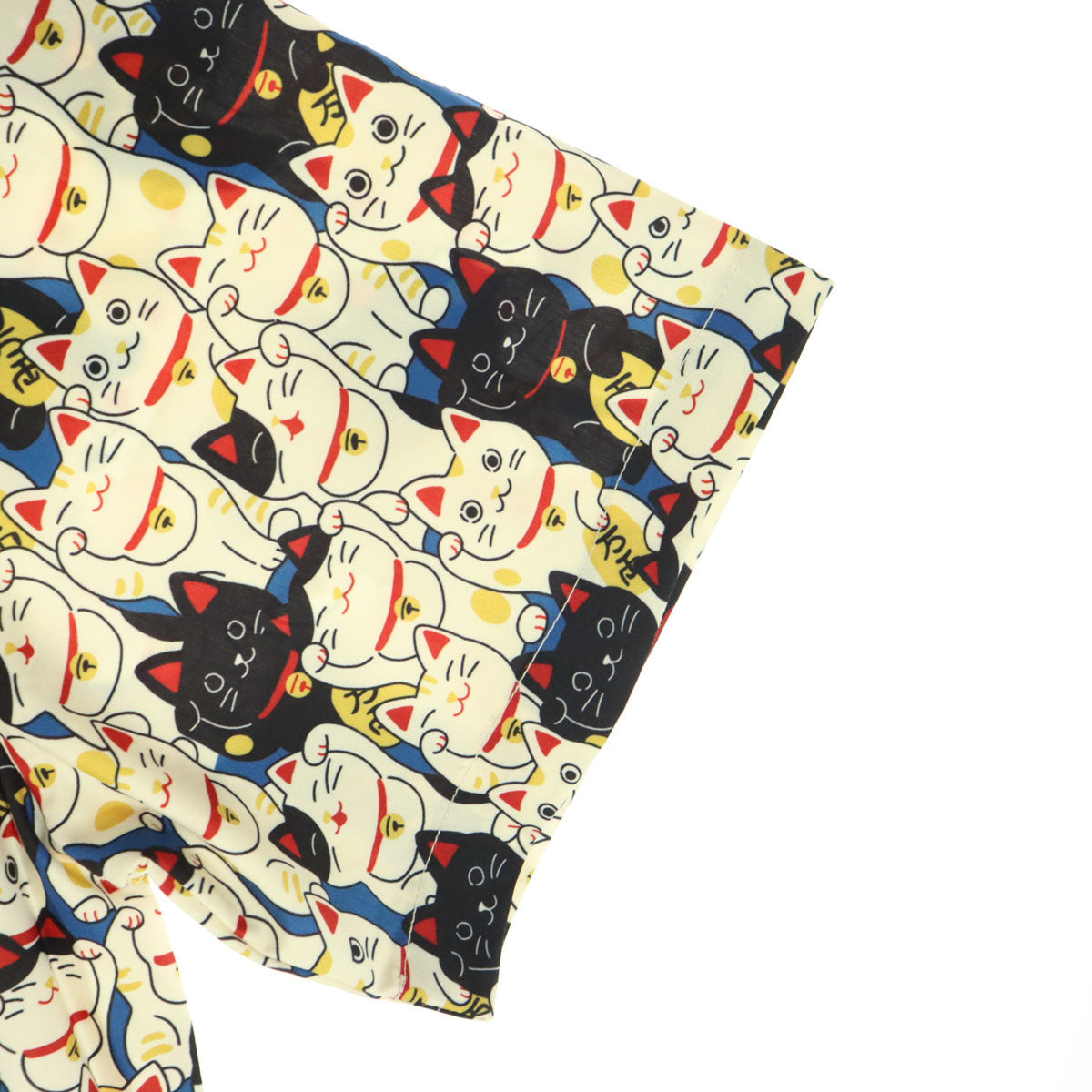 未使用 Karaku カラク 招き猫 半袖 オープンカラーシャツ XL ホワイト系 メンズ