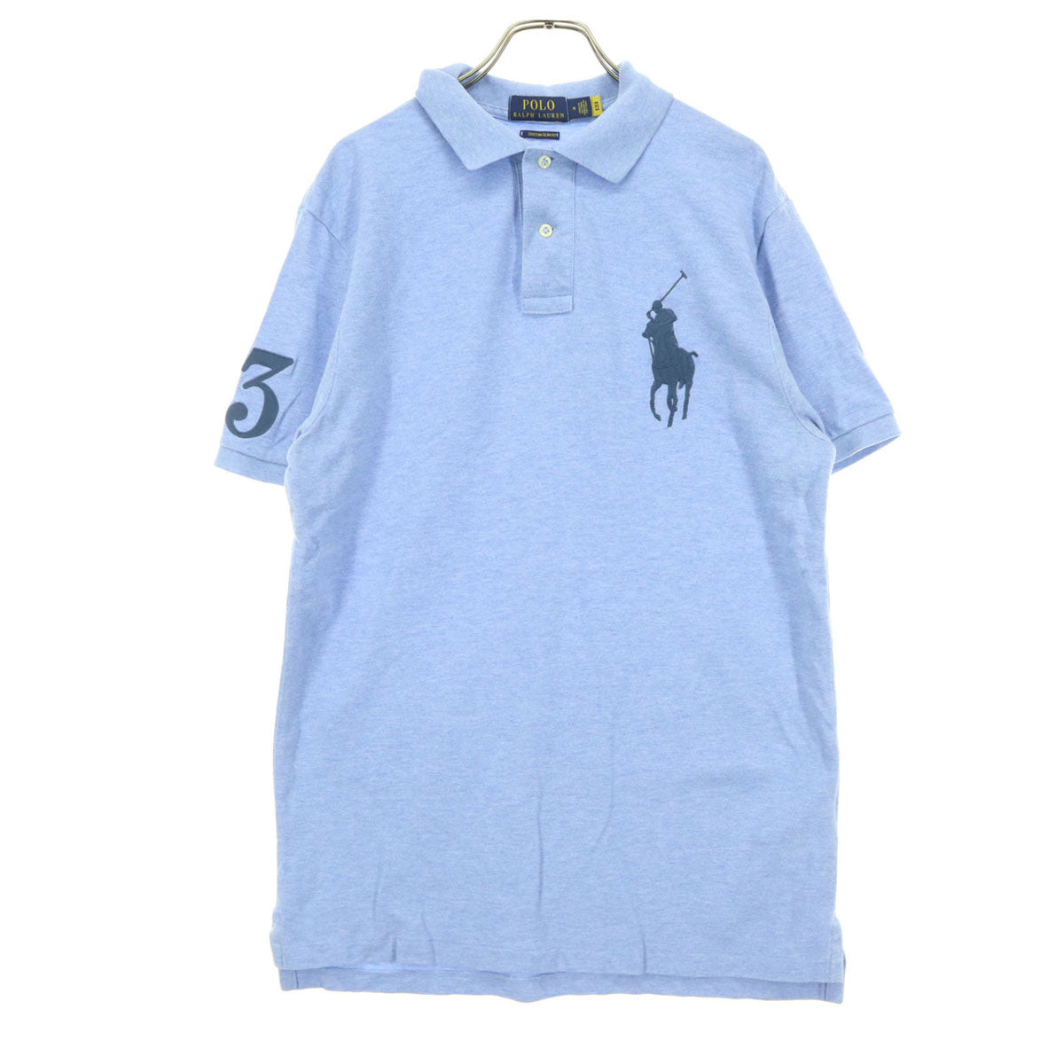 美品 POLO RALPH LAUREN ポロラルフローレン 半袖 ポロシャツ M ブルー メンズ