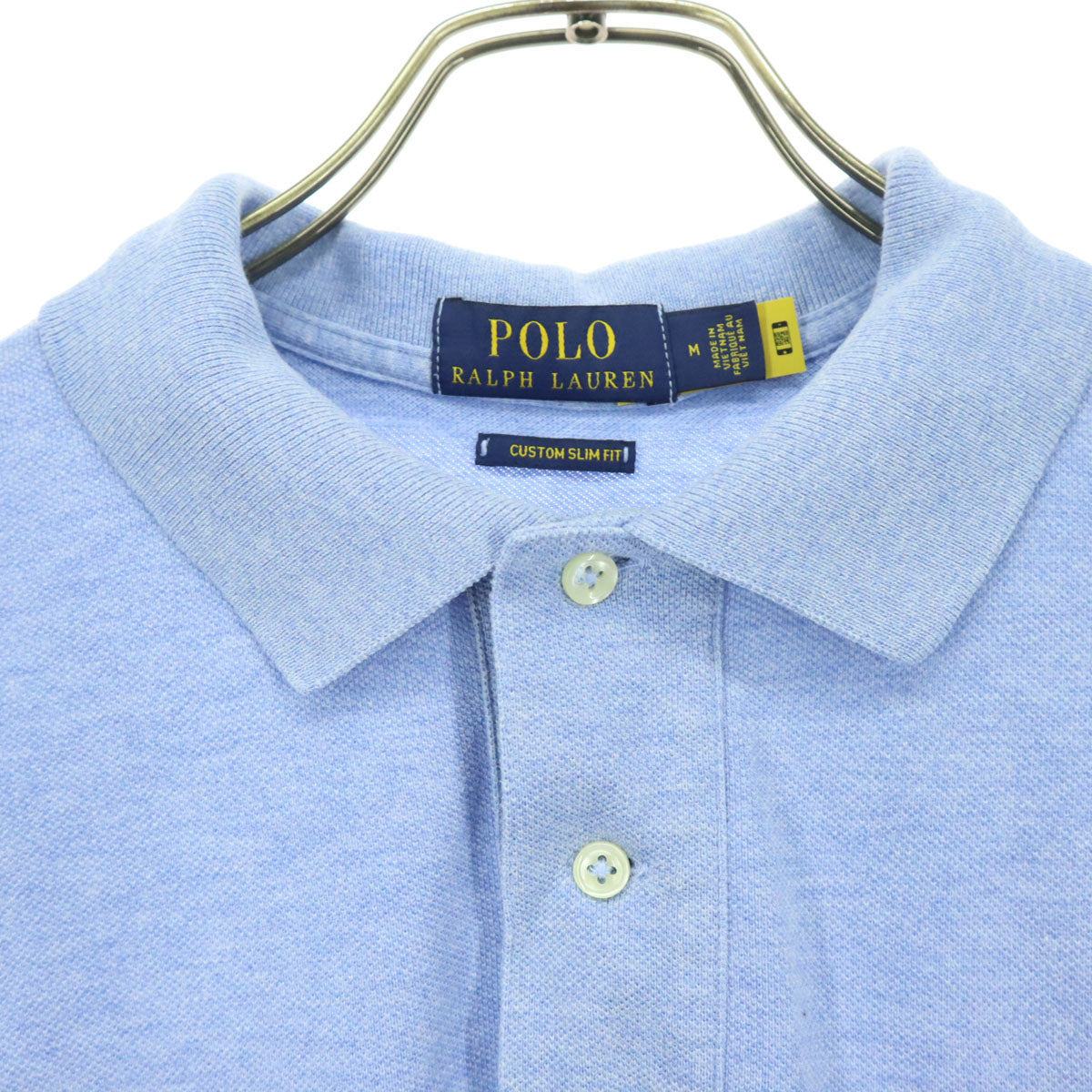 美品 POLO RALPH LAUREN ポロラルフローレン 半袖 ポロシャツ M ブルー メンズ