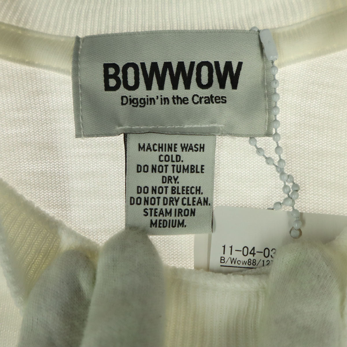 未使用 BOWWOW バウワウ 日本製 半袖 Tシャツ L ホワイト メンズ
