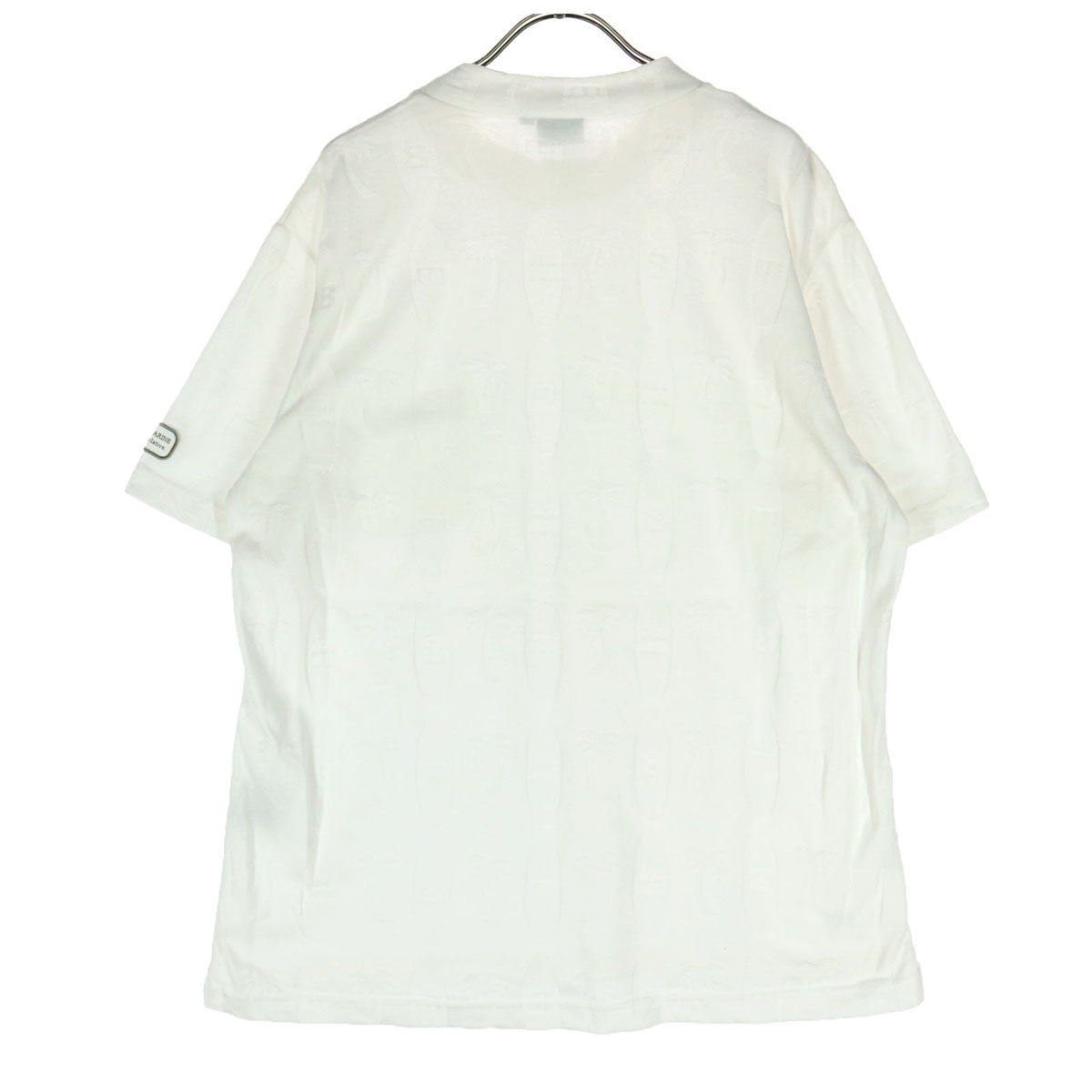 muta MARINE ムータマリン 日本製 総柄 ヤシの木 半袖 モックネック Tシャツ 7 ホワイト メンズ