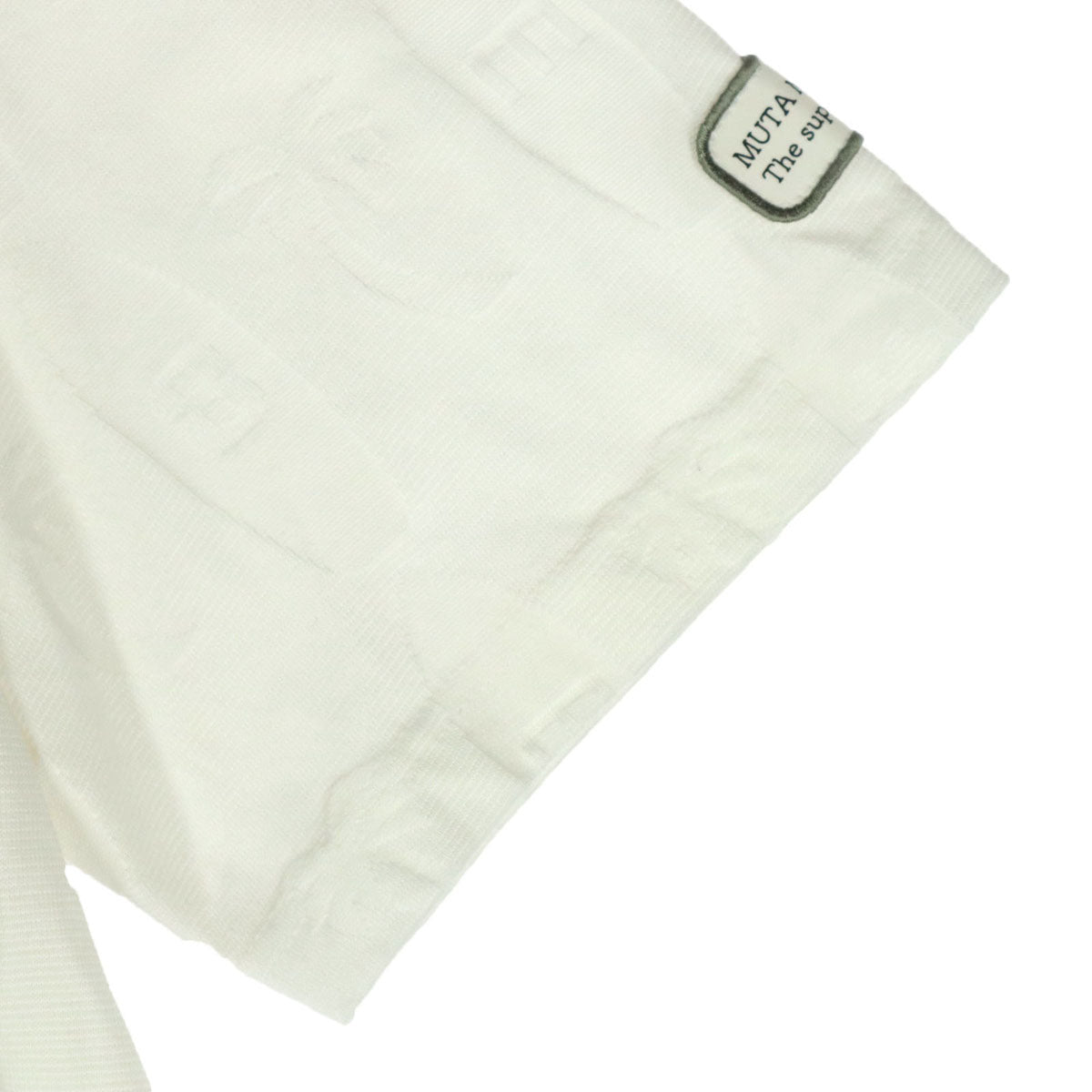 muta MARINE ムータマリン 日本製 総柄 ヤシの木 半袖 モックネック Tシャツ 7 ホワイト メンズ