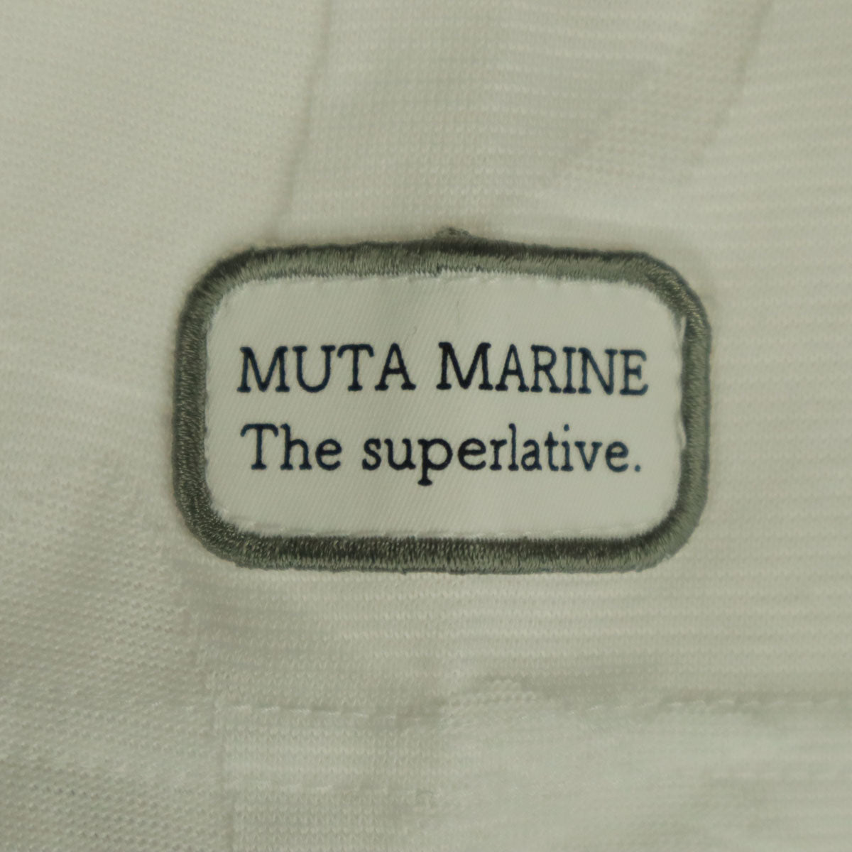 muta MARINE ムータマリン 日本製 総柄 ヤシの木 半袖 モックネック Tシャツ 7 ホワイト メンズ