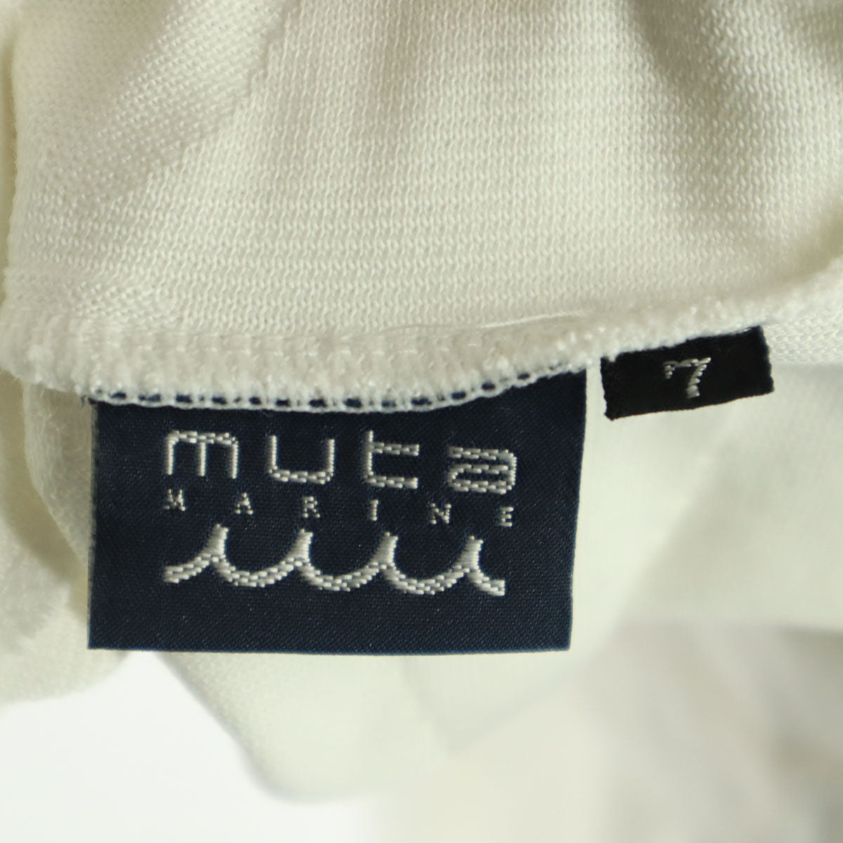 muta MARINE ムータマリン 日本製 総柄 ヤシの木 半袖 モックネック Tシャツ 7 ホワイト メンズ