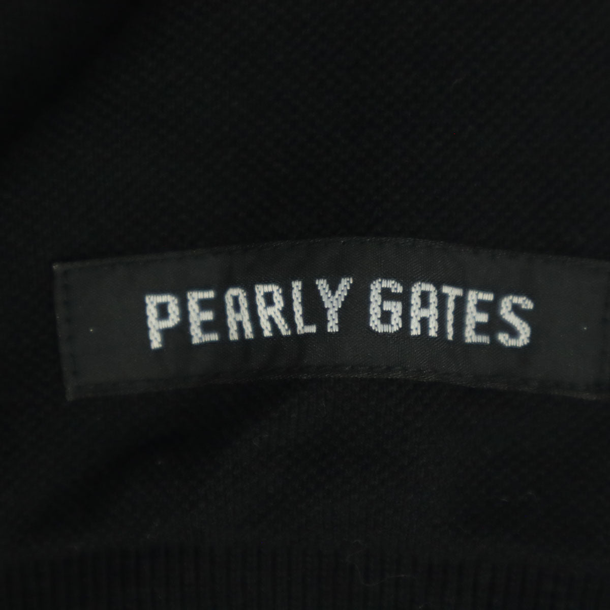 美品 PEARLY GATES パーリーゲイツ スポンジ・ボブ コラボ キャラクター刺繍 半袖 ポロシャツ 0 ブラック レディース