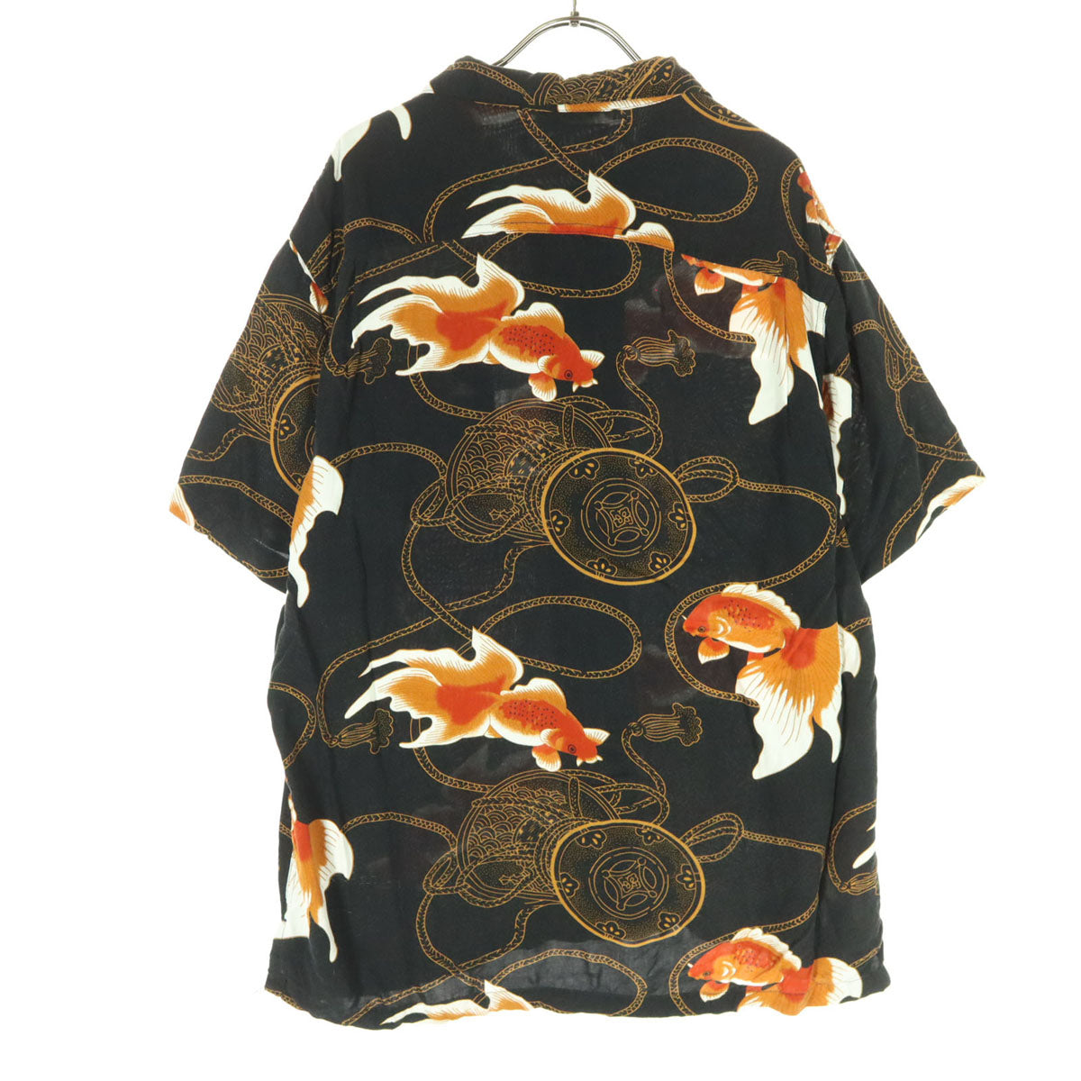 Styled by Originals スタイルドバイオリジナルズ 金魚柄 半袖 アロハシャツ XL ブラック系 メンズ
