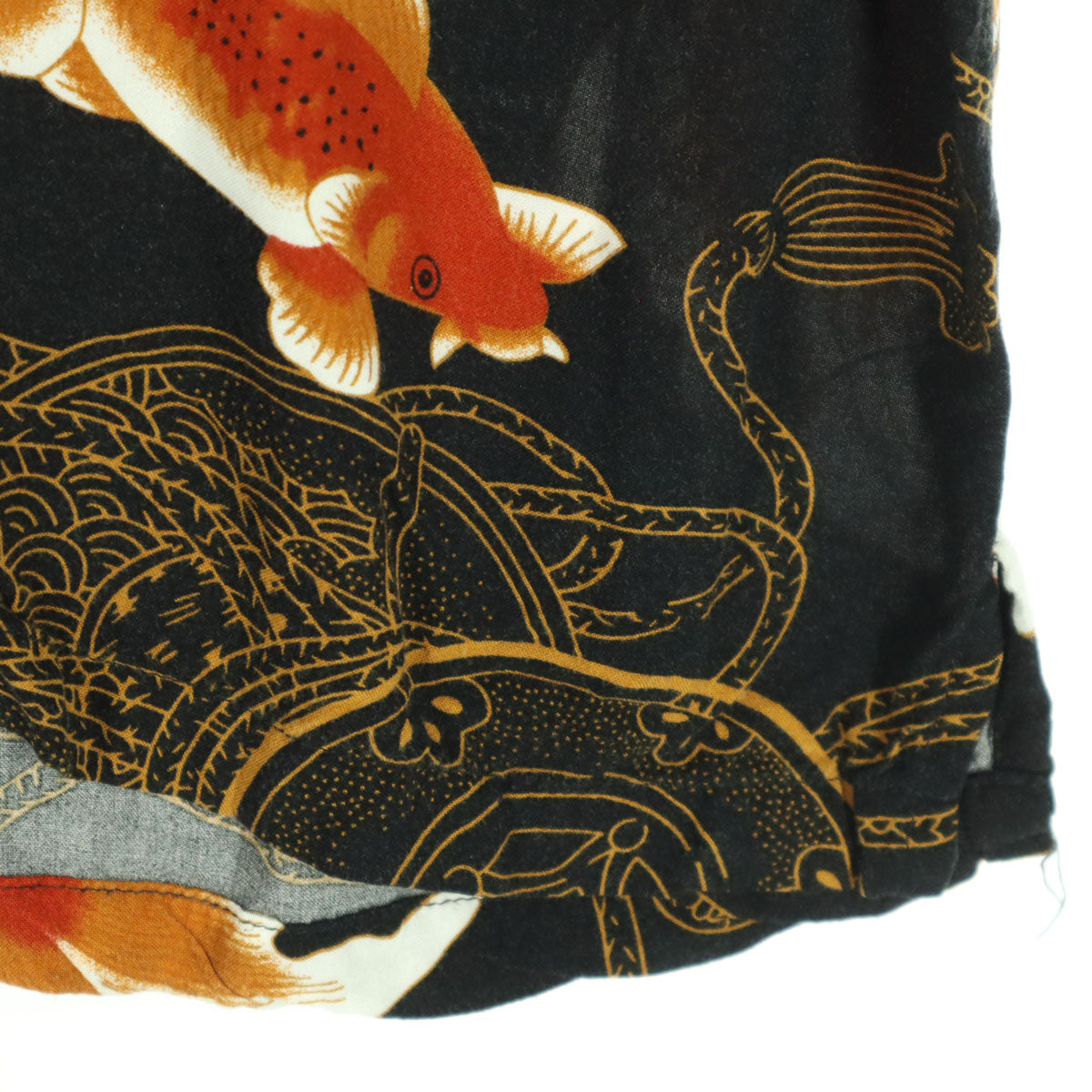 Styled by Originals スタイルドバイオリジナルズ 金魚柄 半袖 アロハシャツ XL ブラック系 メンズ