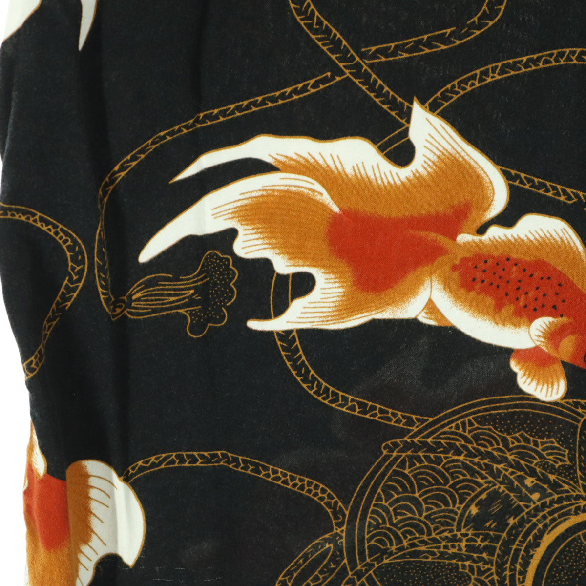 Styled by Originals スタイルドバイオリジナルズ 金魚柄 半袖 アロハシャツ XL ブラック系 メンズ