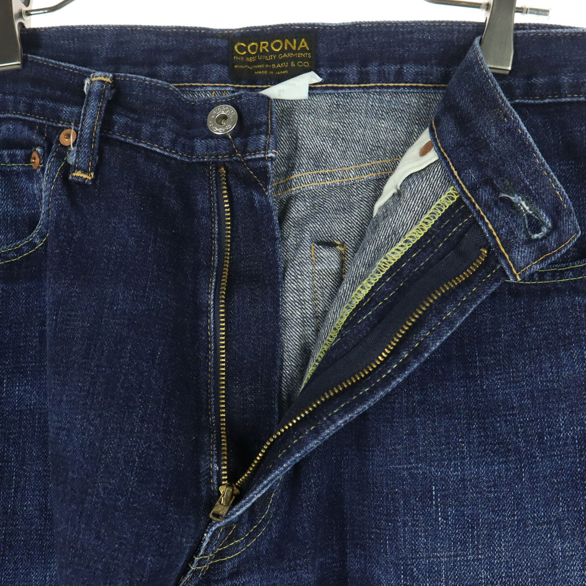CORONA コロナ 日本製 スリムデニムパンツ L インディゴ メンズ