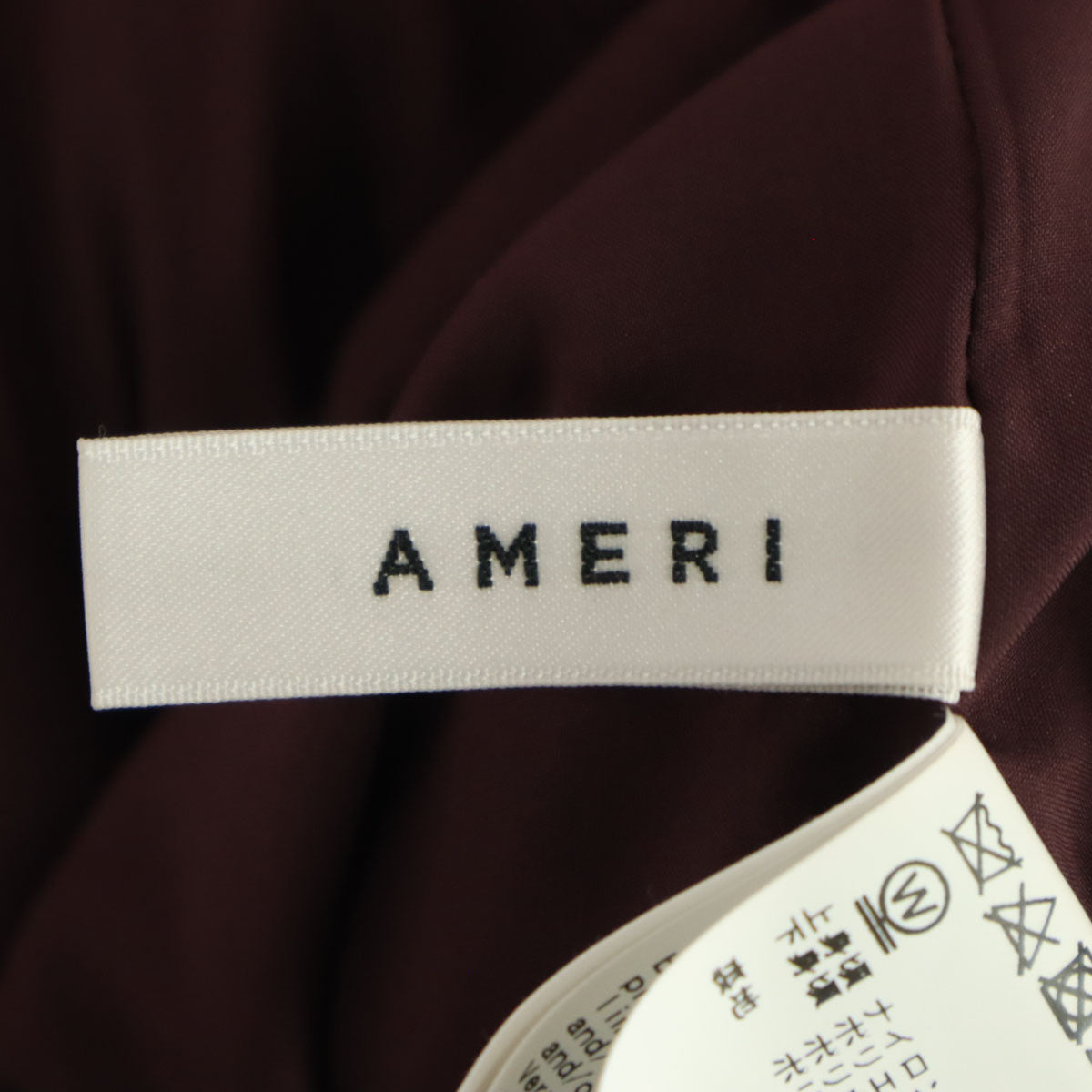 AMERI UNDRESSED アメリ ナイロン ノースリーブ ロングワンピース M ワインレッド系 レディース