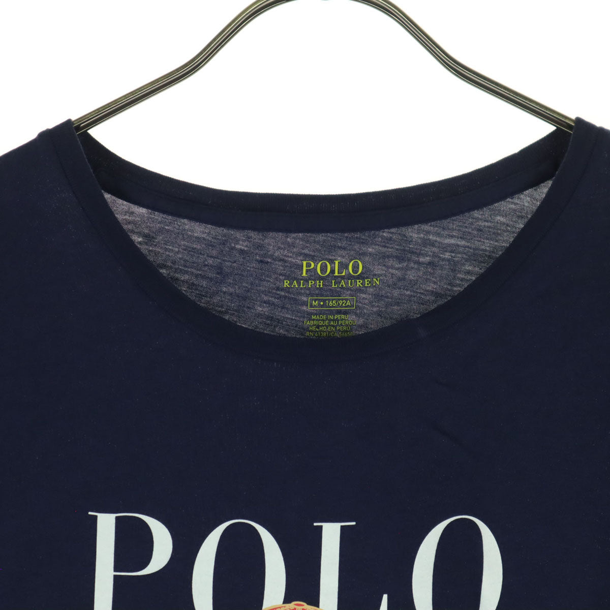 POLO RALPH LAUREN ポロラルフローレン フロントプリント クマ 半袖 Tシャツ M ネイビー メンズ