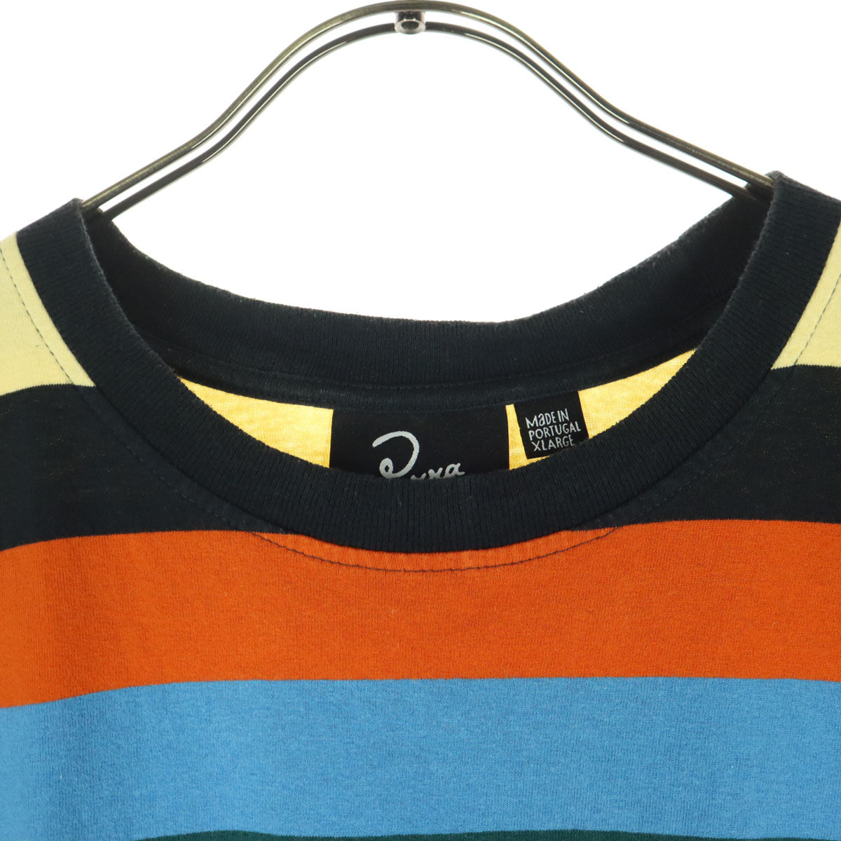 Parra パラ ポルトガル製 マルチカラー ボーダー柄 半袖 Tシャツ XL オレンジ系 メンズ