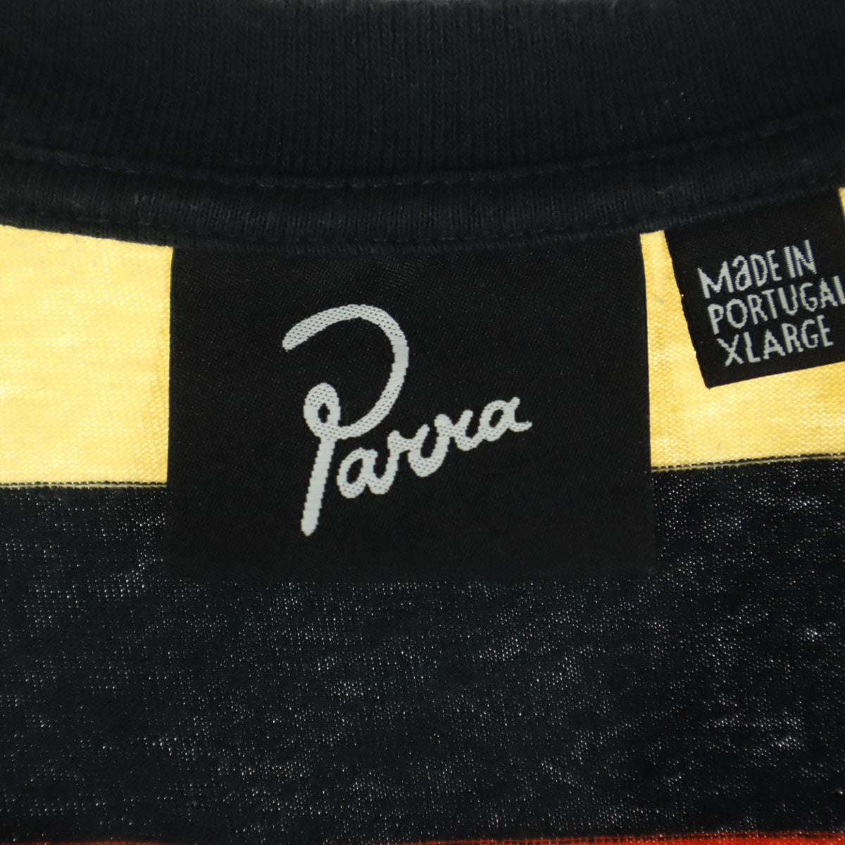 Parra パラ ポルトガル製 マルチカラー ボーダー柄 半袖 Tシャツ XL オレンジ系 メンズ