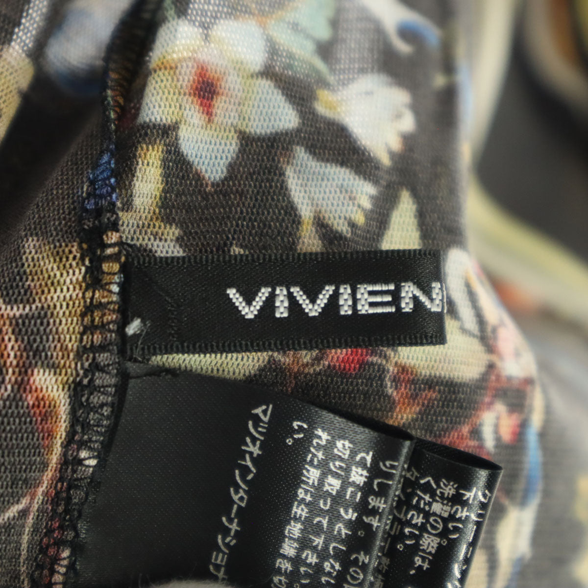 美品 VIVIENNE TAM ヴィヴィアンタム 花柄 5分袖 ブラウス L レディース