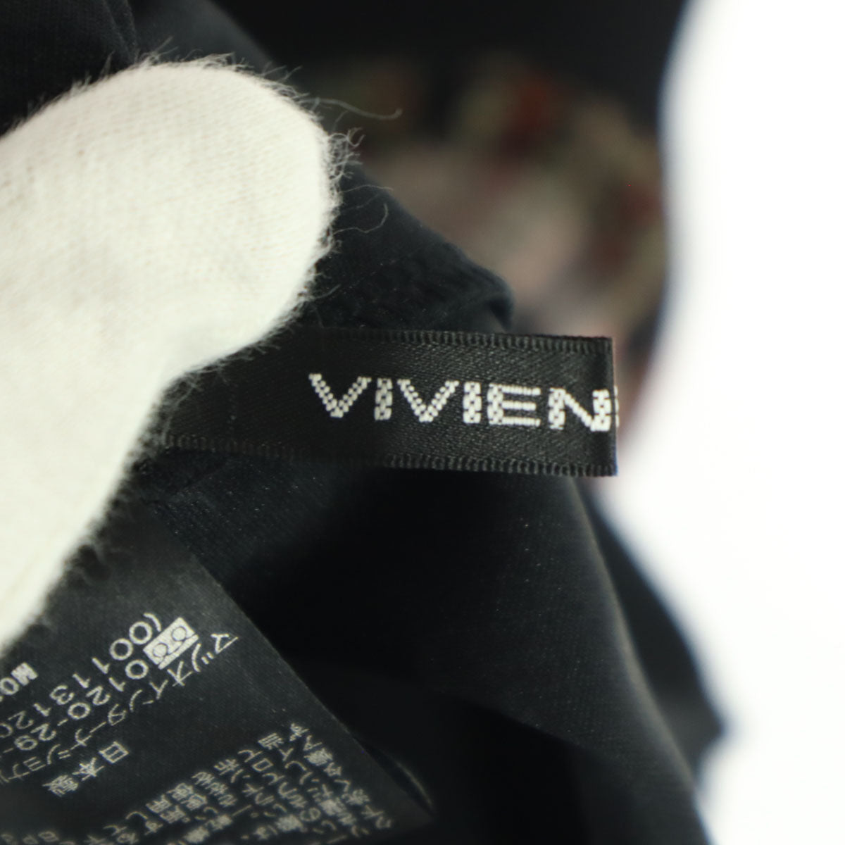 美品 VIVIENNE TAM ヴィヴィアンタム 日本製 エスニック総柄 半袖 スリットハイネック ロングワンピース 44 ブラック系 レディース
