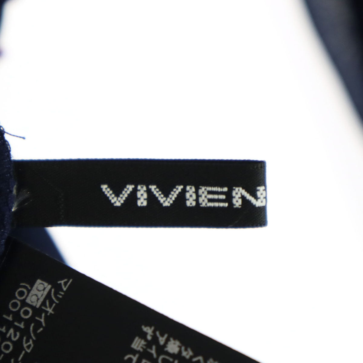美品 VIVIENNE TAM ヴィヴィアンタム 花柄刺繍 長袖 シアー袖 膝丈ワンピース 42 ネイビー レディース