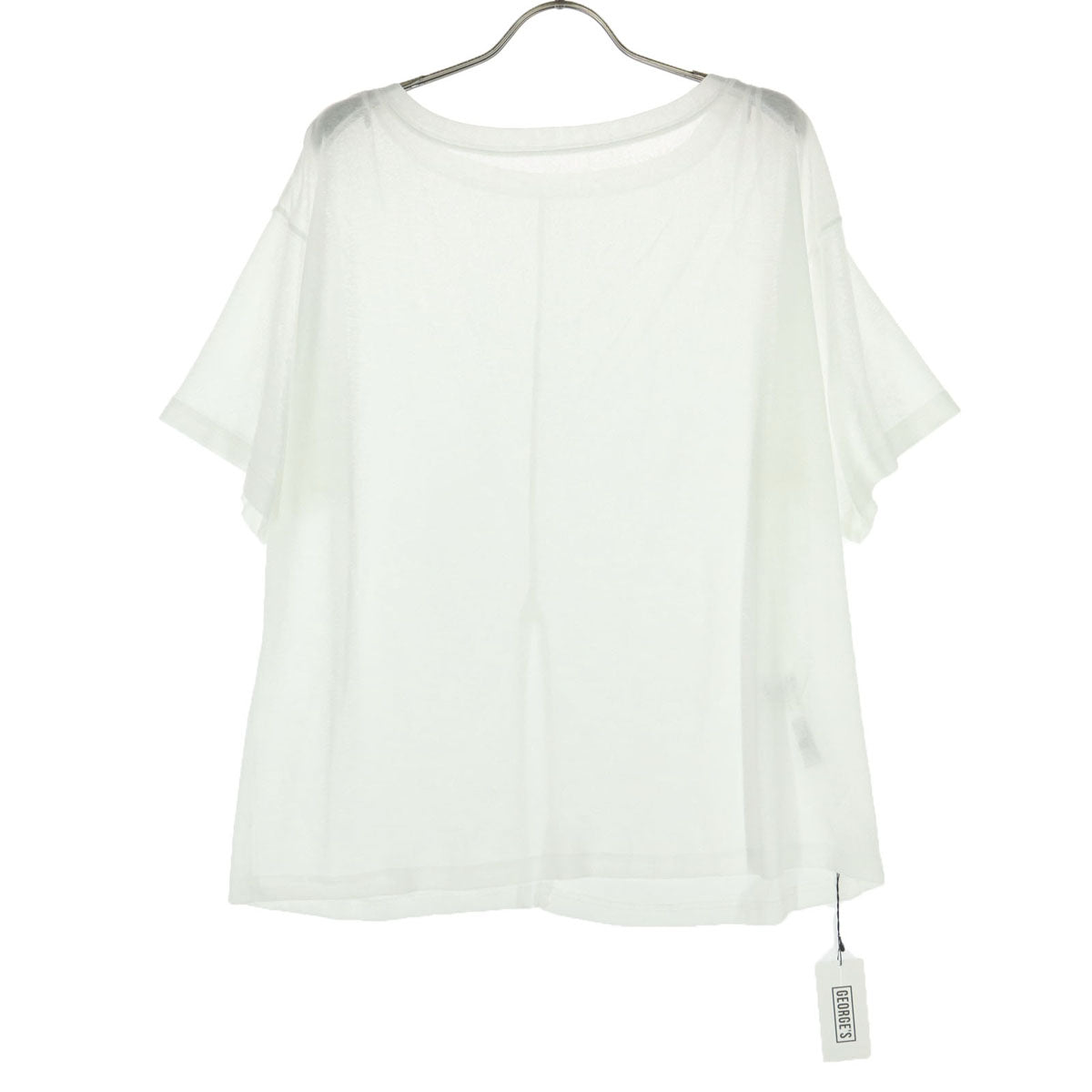 GEORGES ジョージズ 半袖 オフショルダー シアー Tシャツ F ホワイト レディース